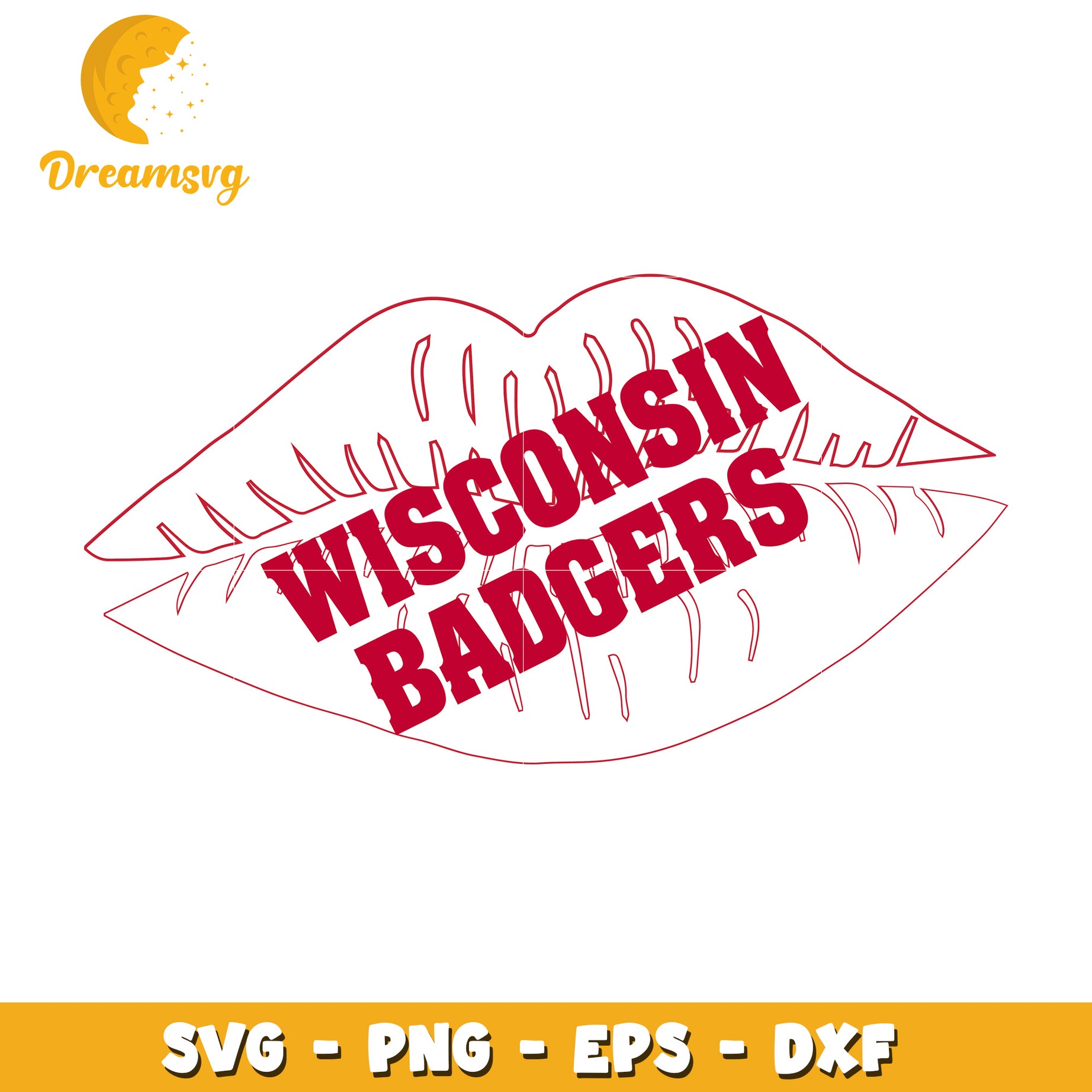 Wisconsin Badgers Lips SVG Cut File