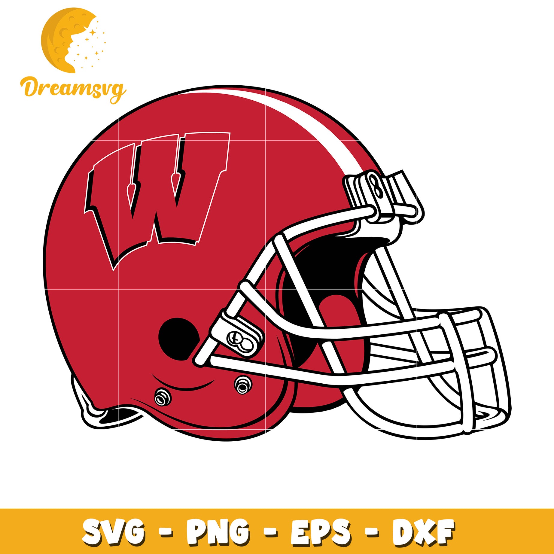 Wisconsin Football Helmet SVG PNG EPS DXF