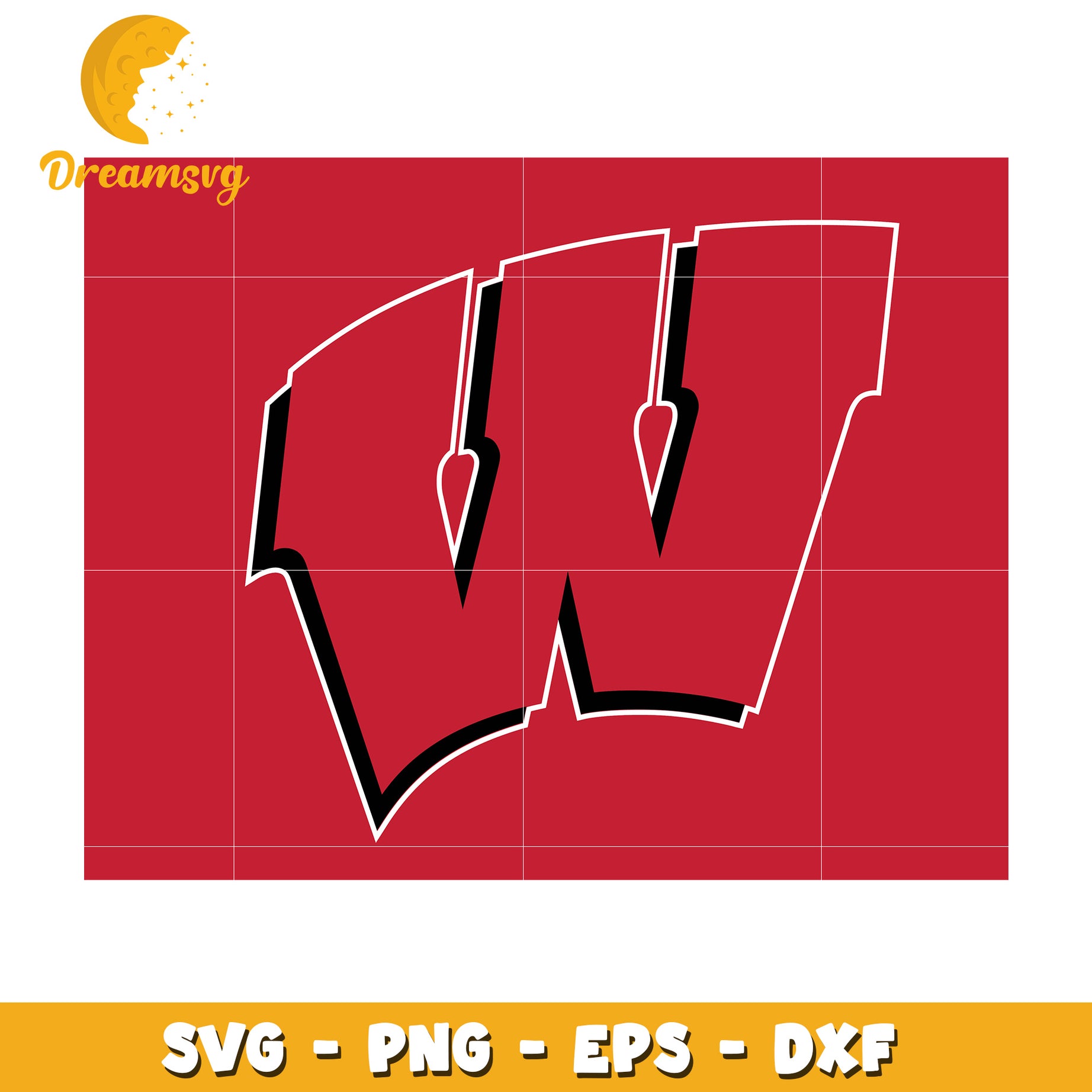 Wisconsin W SVG PNG EPS DXF Cut File