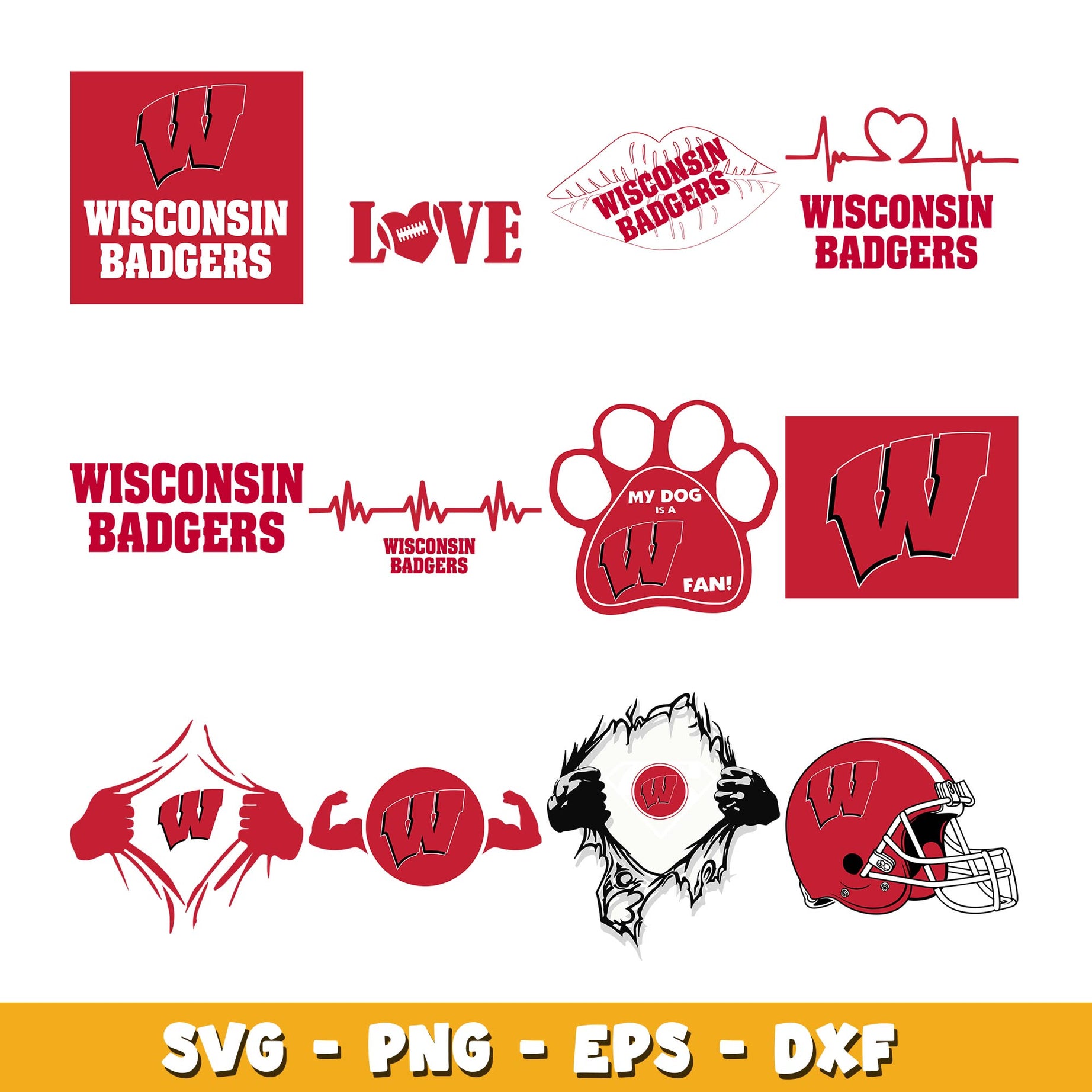 Wisconsin Football logo Bundle svg, Wisconsin logo svg, ncaa svg