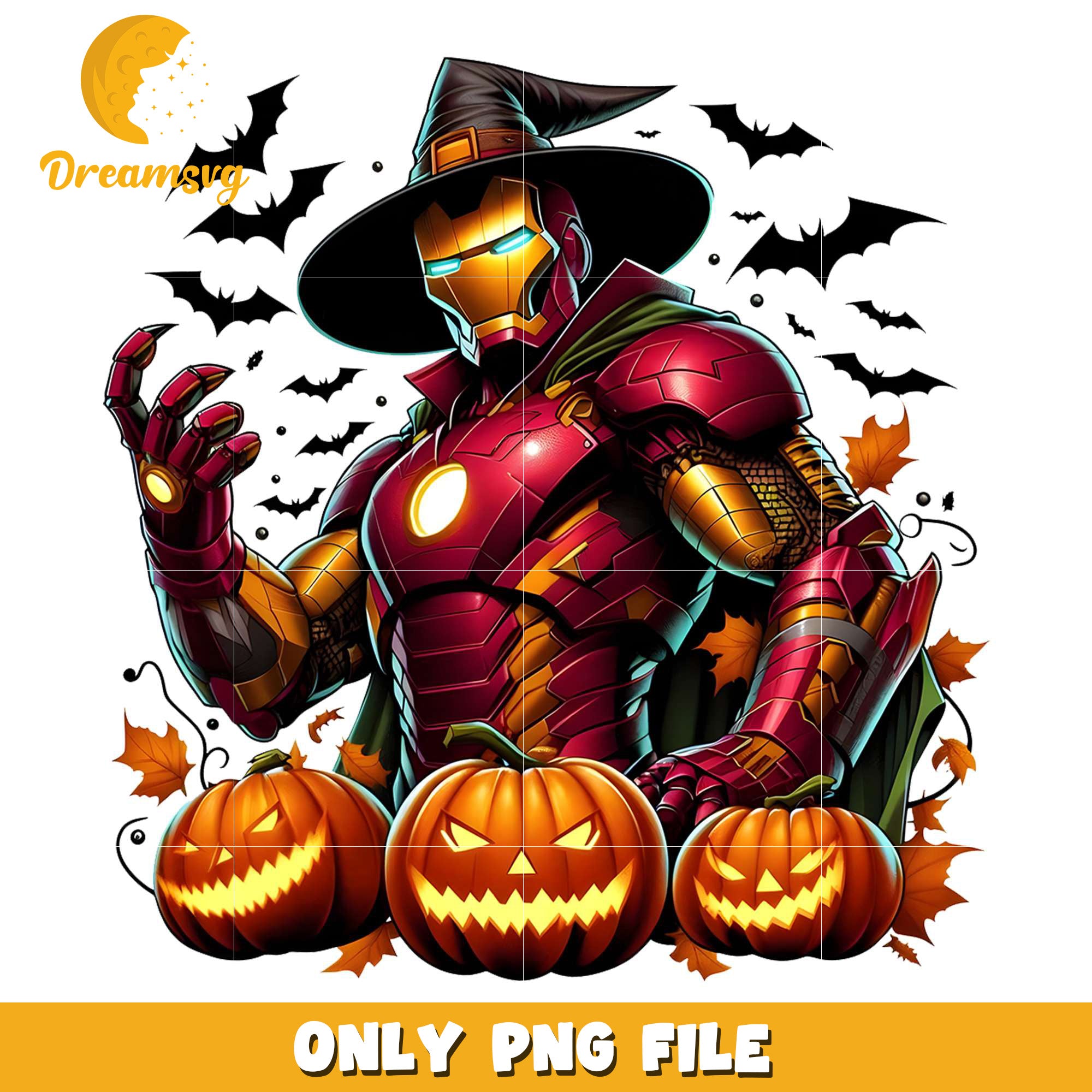 Witchy ironman png, halloween​​​​ decor png, halloween wallpaper​ png