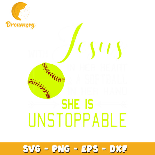With jesus in her heart baseball svg, baseball svg, jesus svg