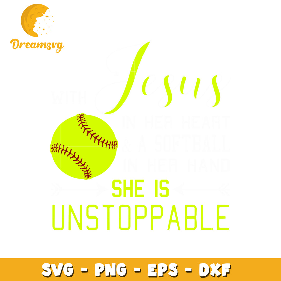With jesus in her heart baseball svg, baseball svg, jesus svg