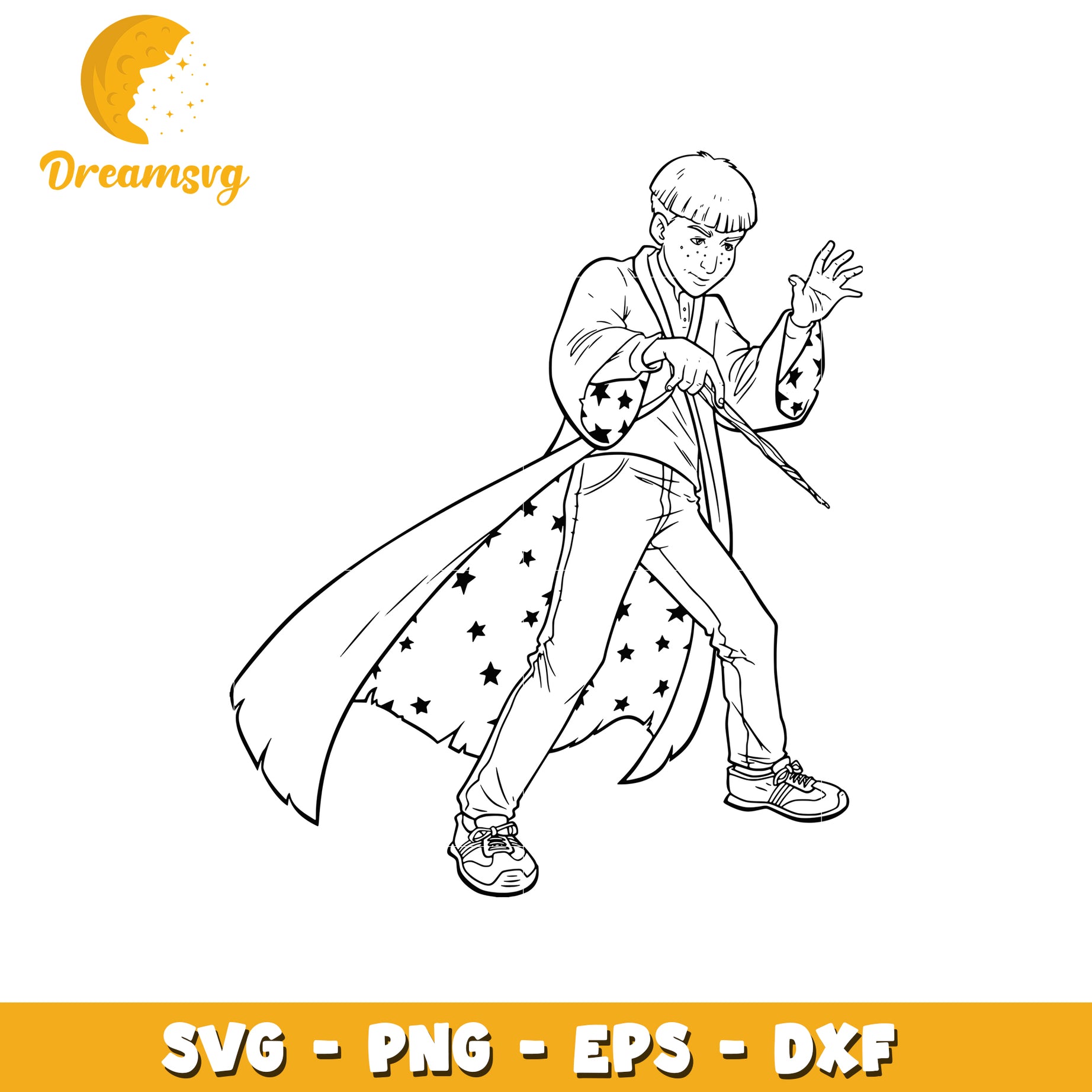 Wizard Boy SVG PNG EPS DXF Cut File