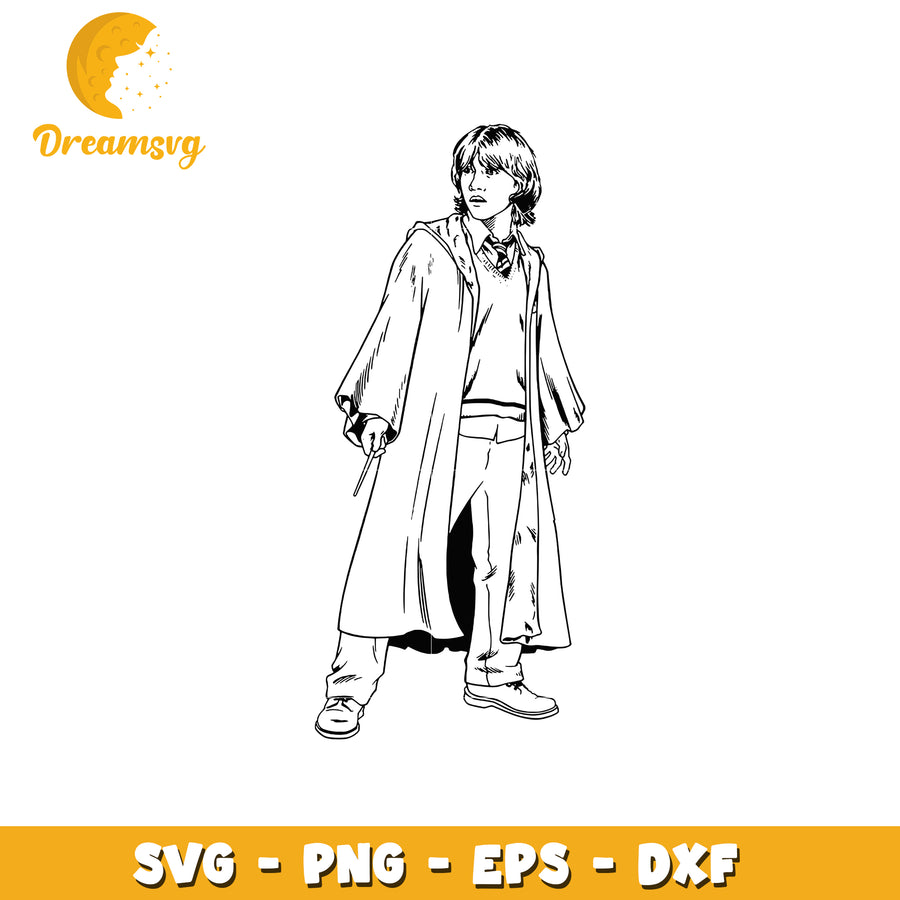 Wizard Character SVG Clipart for Crafting and Design Use