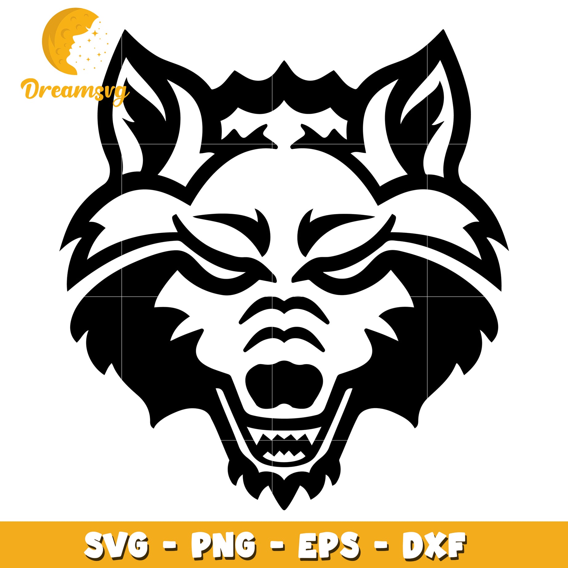 Wolf Head SVG PNG EPS DXF Cut File