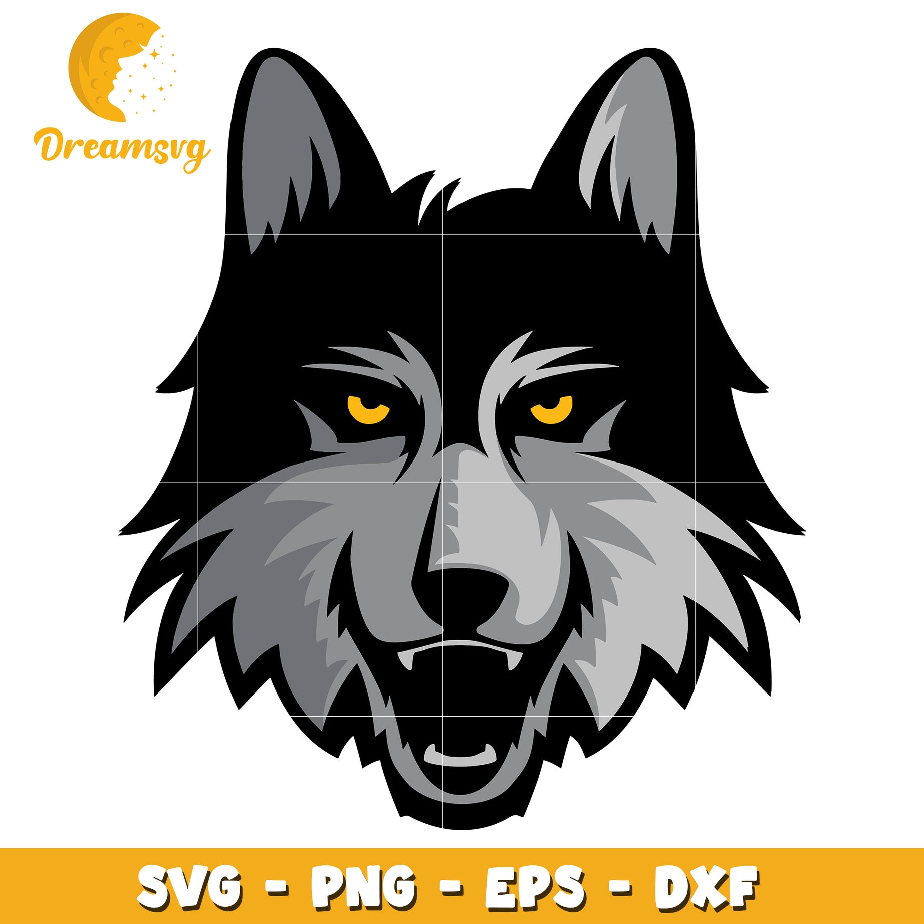 Wolf Head SVG PNG EPS DXF Files