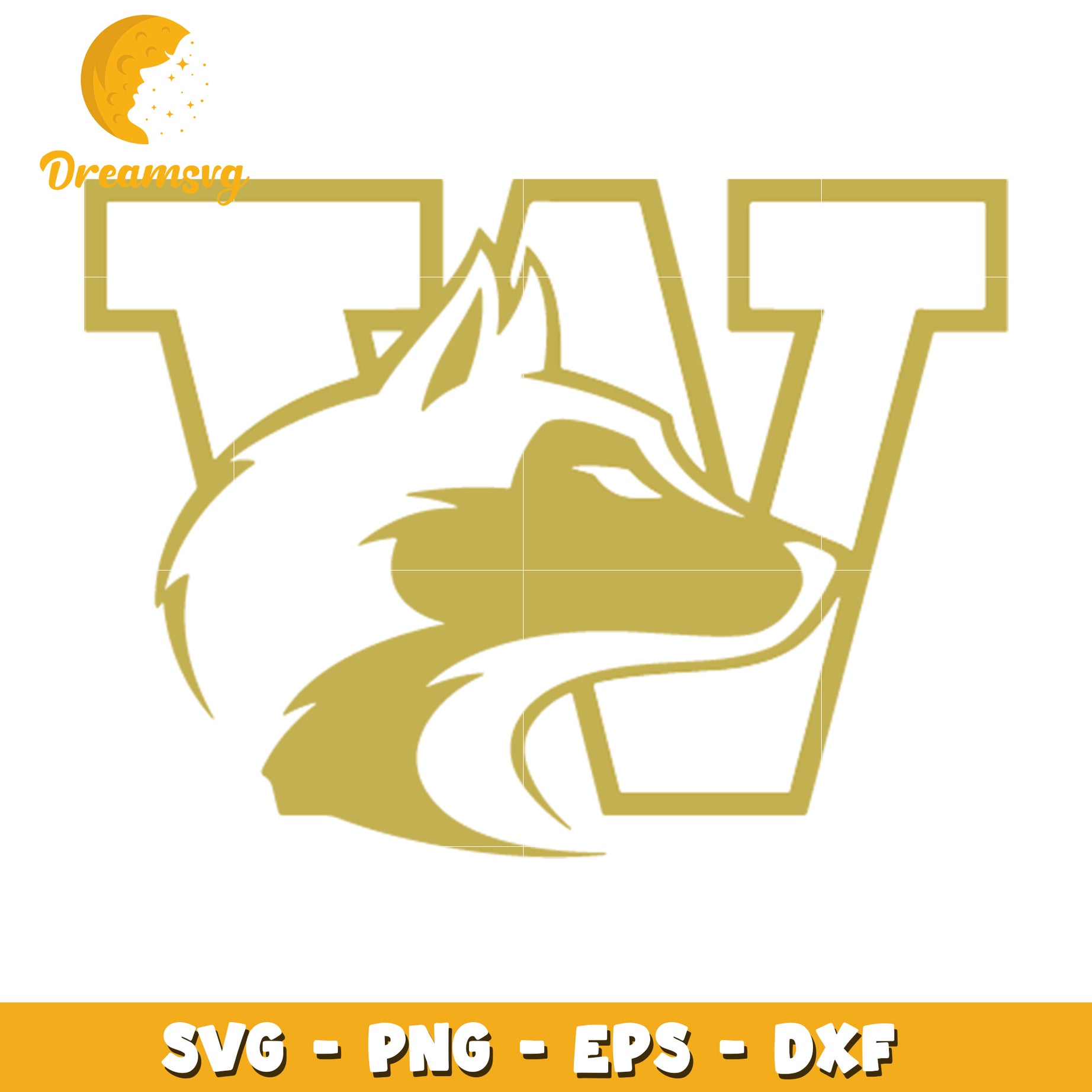 Wolf Head W Letter SVG Cut File