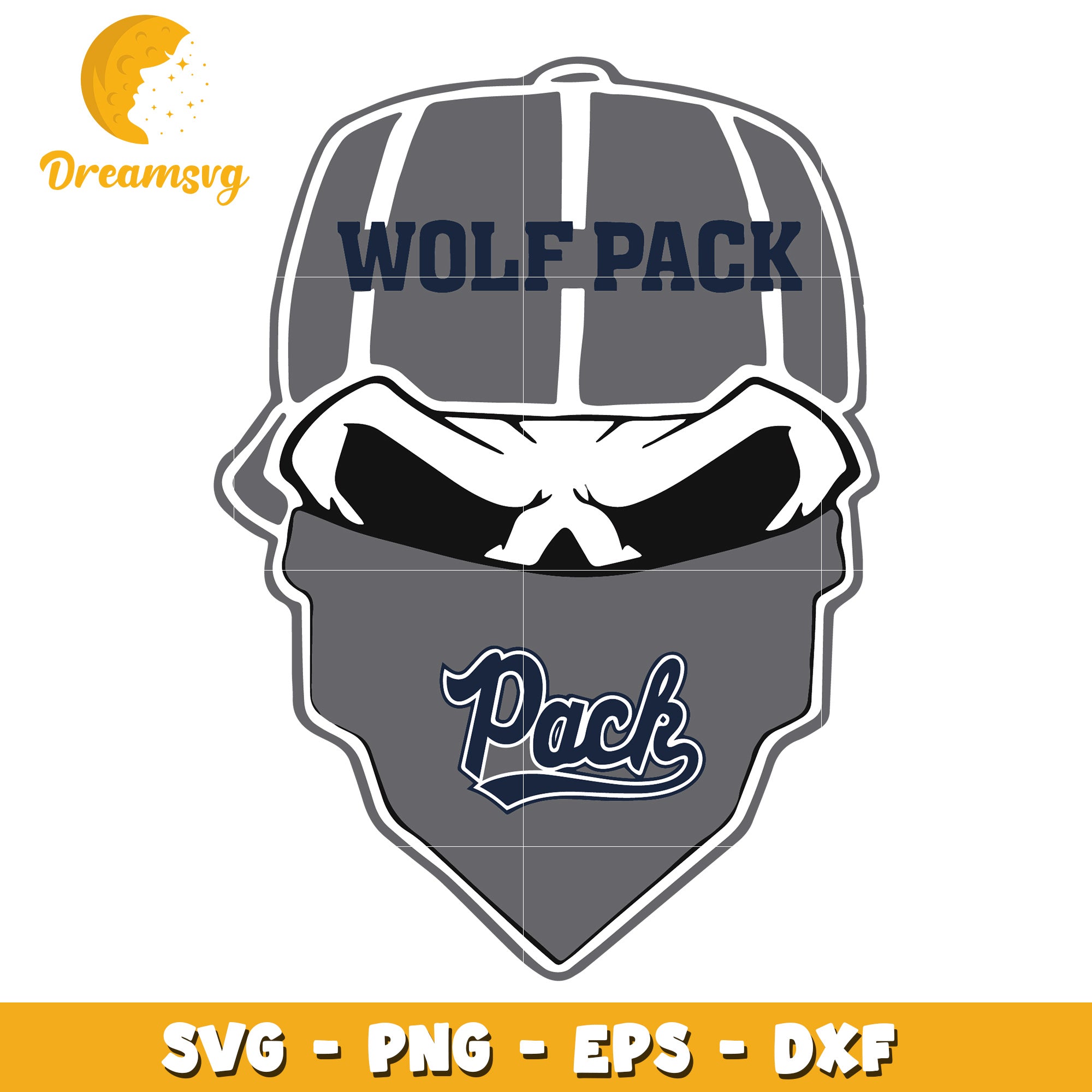 Wolf Pack Skull SVG Cut File