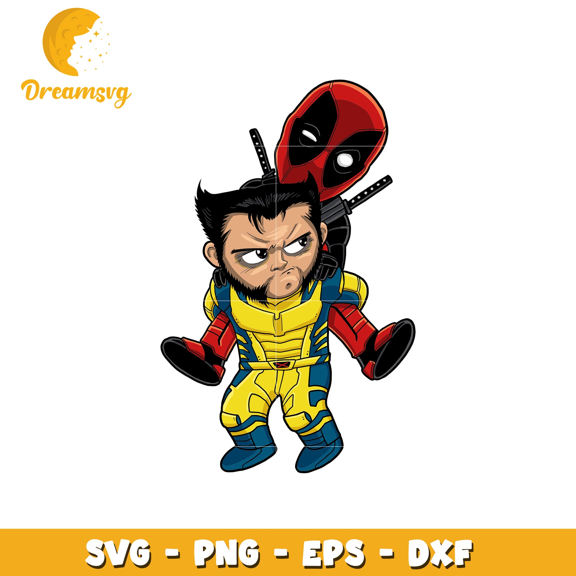 Wolverine Deadpool PNG, SVG, EPS, DXF Files