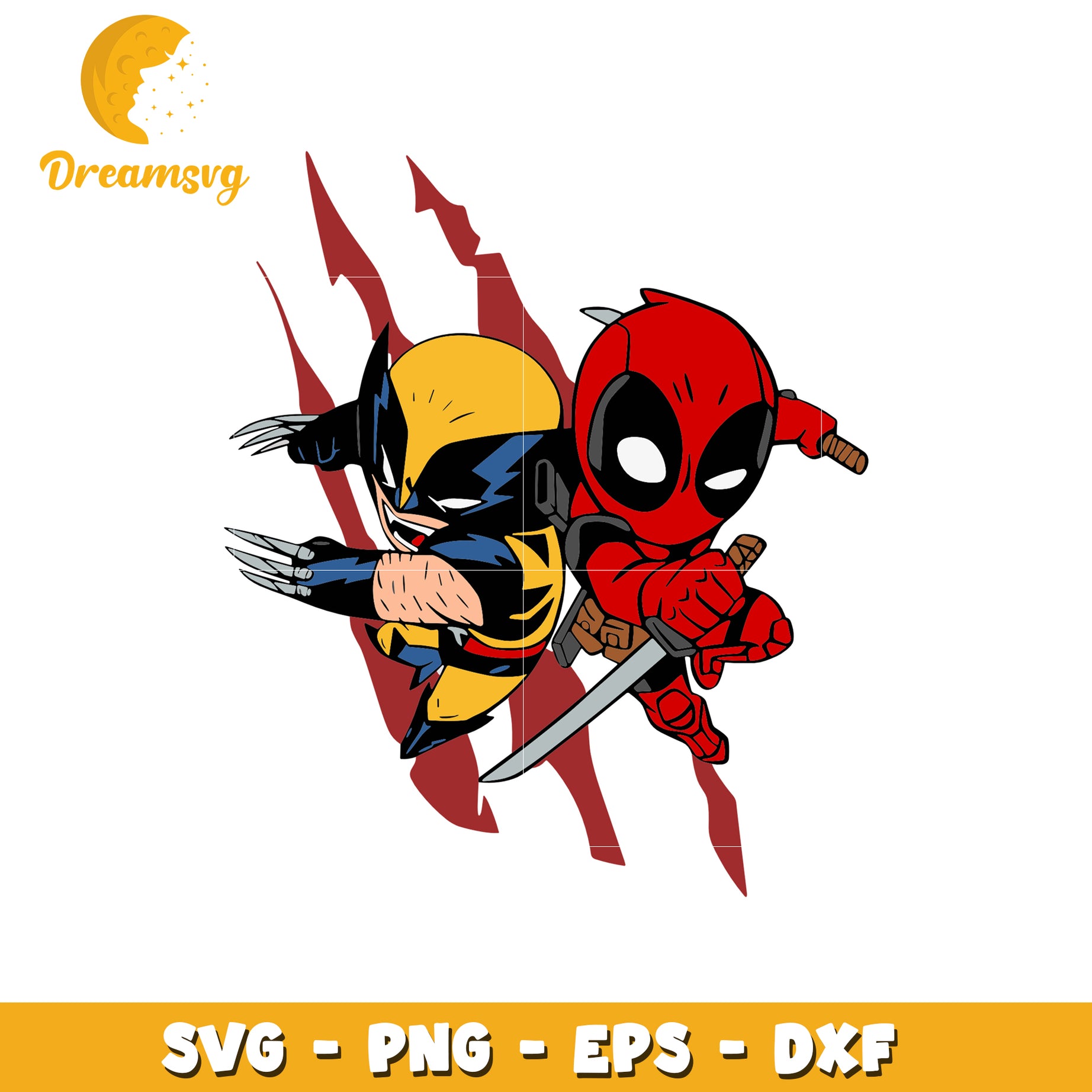 Wolverine Deadpool SVG PNG EPS DXF Files