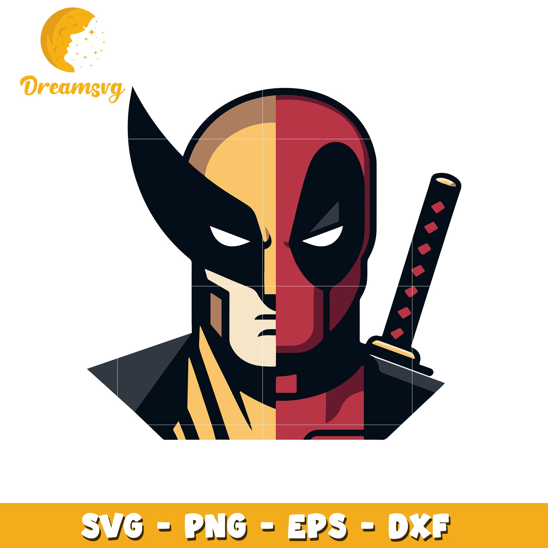 Wolverine Deadpool, SVG PNG EPS DXF files