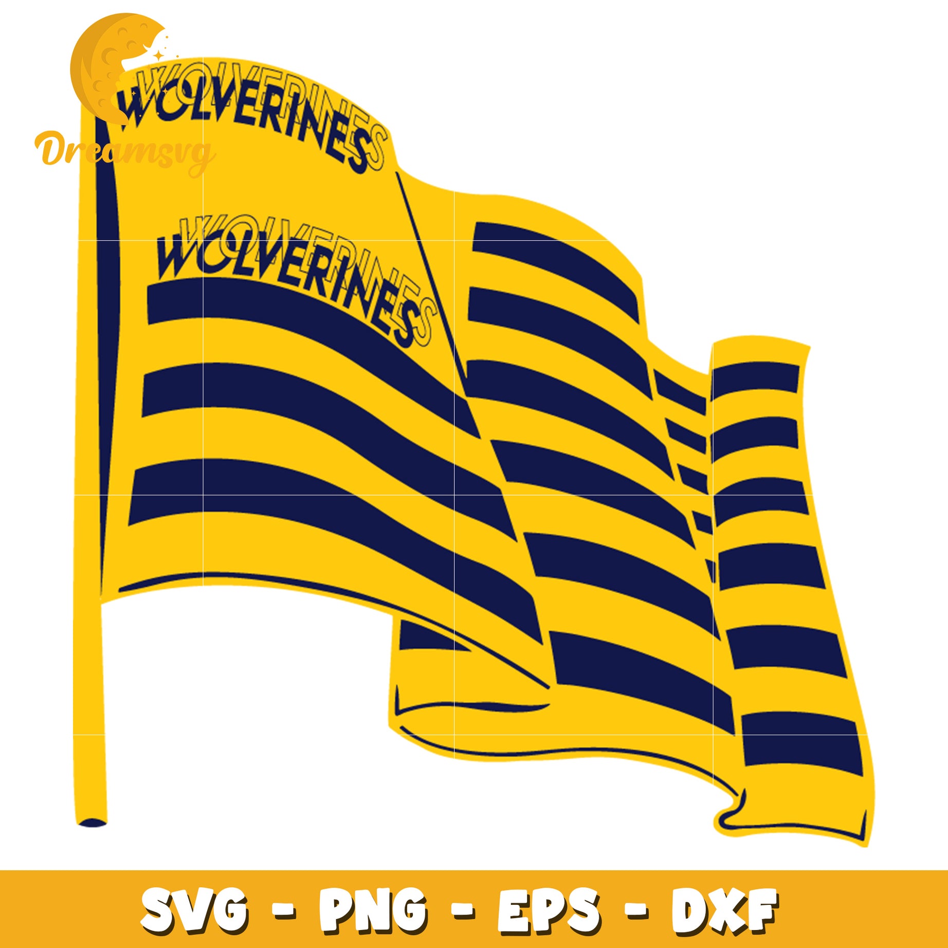 Wolverine Flag SVG PNG EPS DXF Cut File