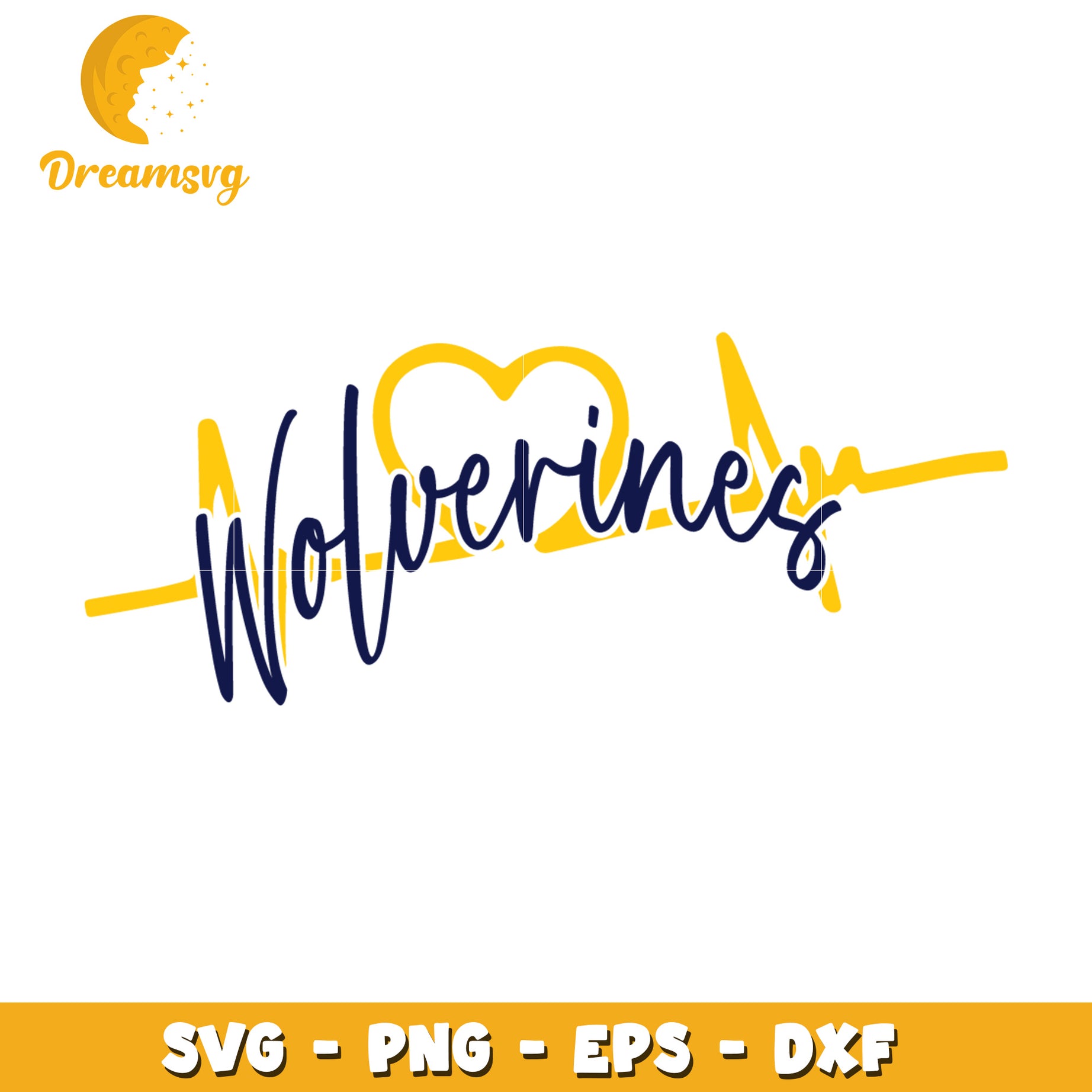 Wolverine Heartbeat SVG Cut File