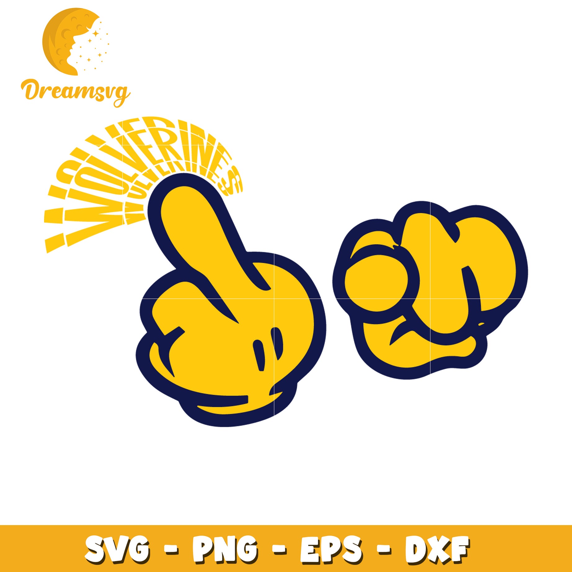 Wolverine SVG Cut Files Mickey Hands PNG EPS DXF