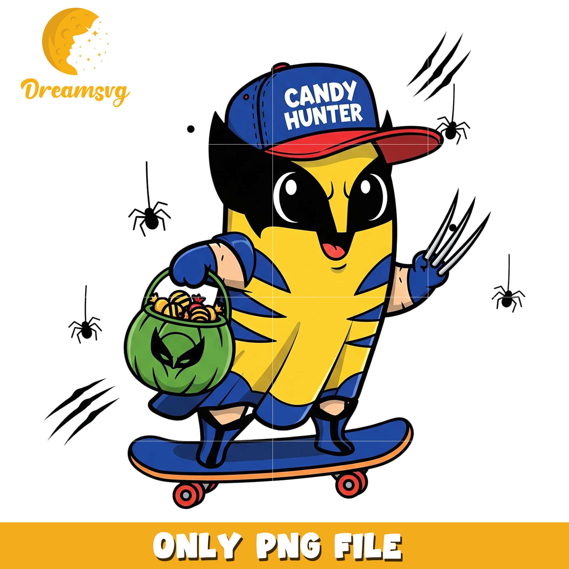 Wolverine cute candy ghost png, halloween games​​ png, halloween cookies​ png