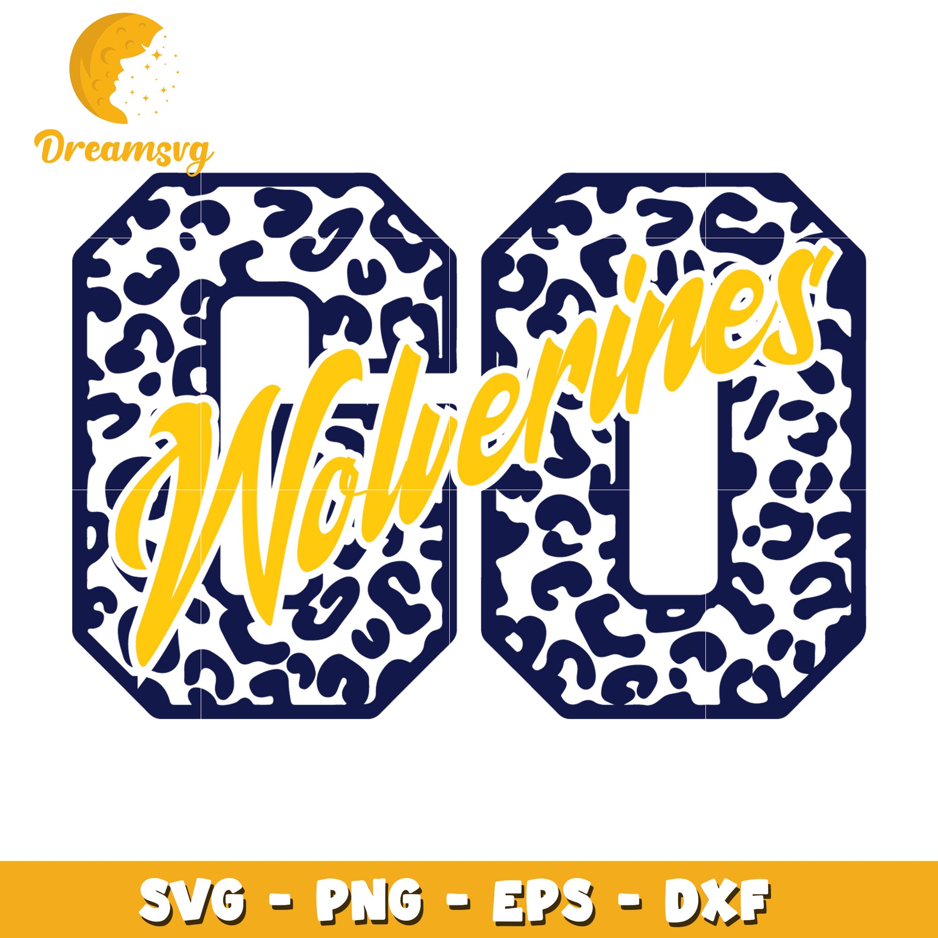 Wolverines 00 Leopard Print SVG Cut File