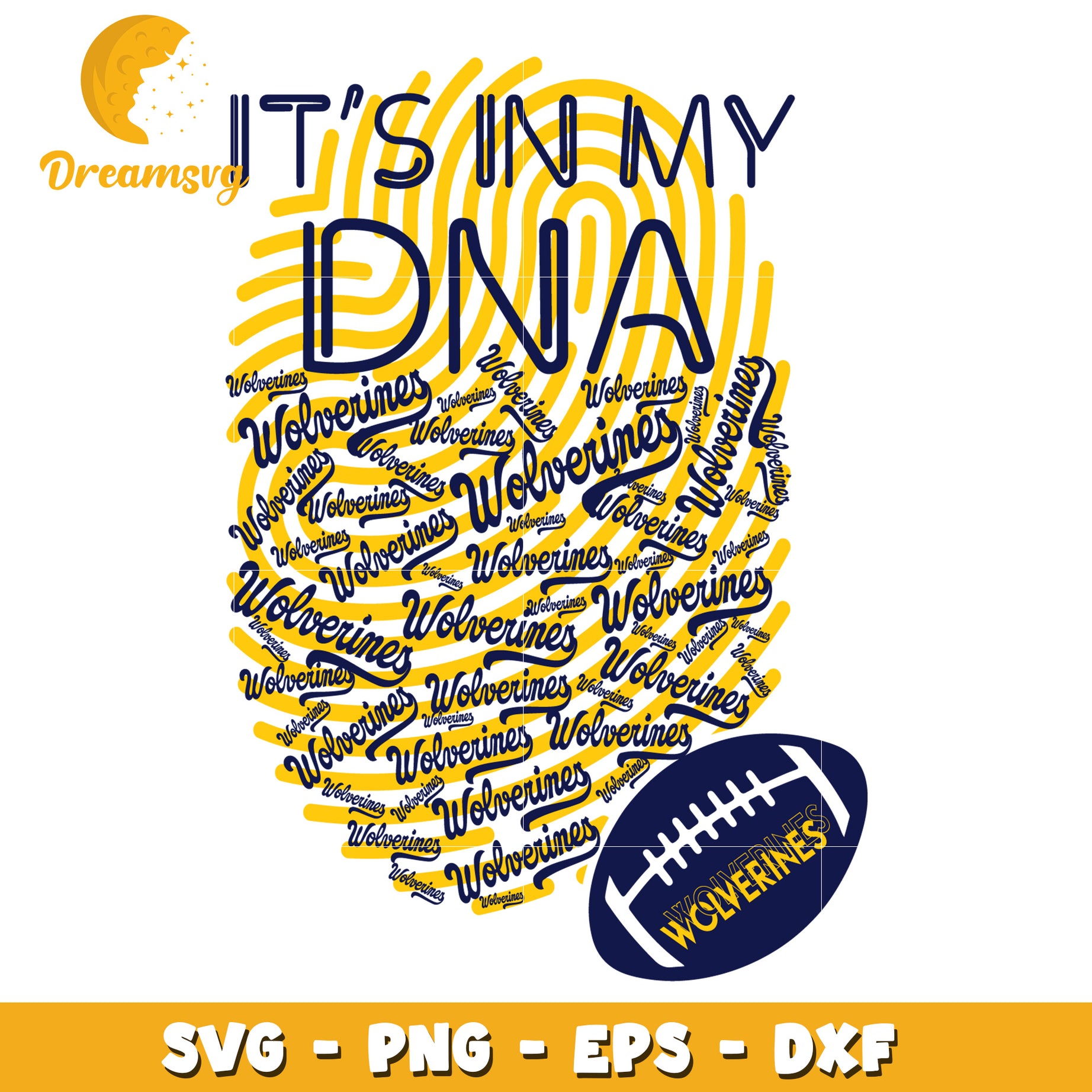 Wolverines DNA Fingerprint SVG Cut File