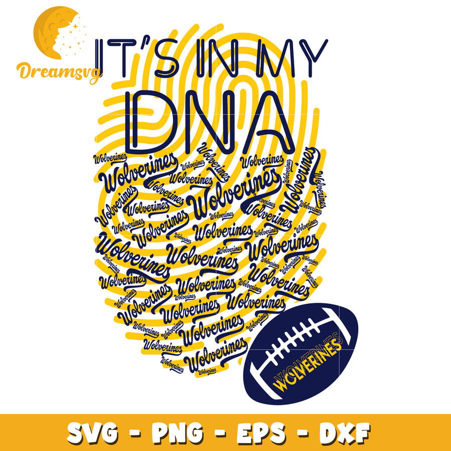 Wolverines DNA Fingerprint SVG Cut File