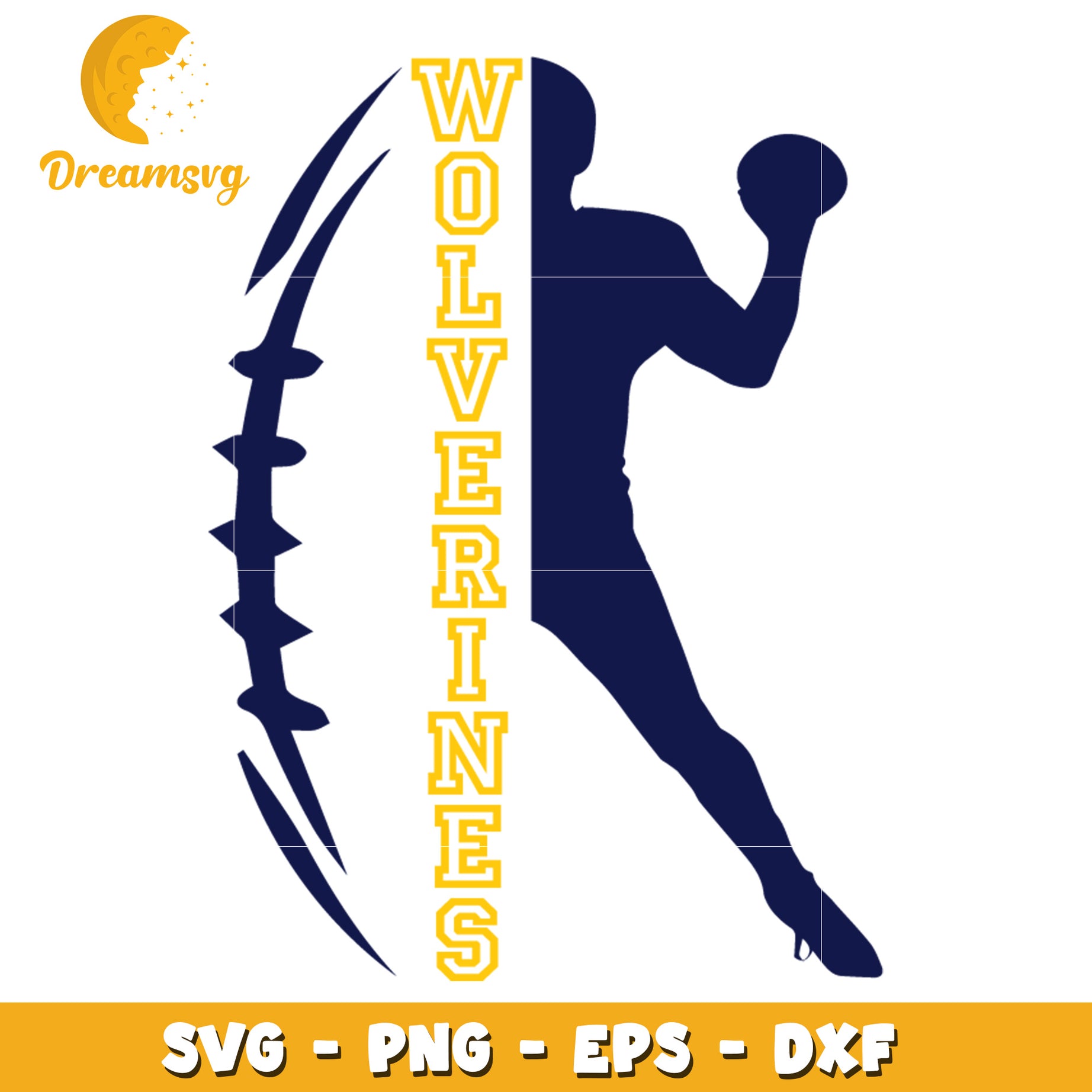 Wolverines Football Player SVG Design for Sports Enthusiasts