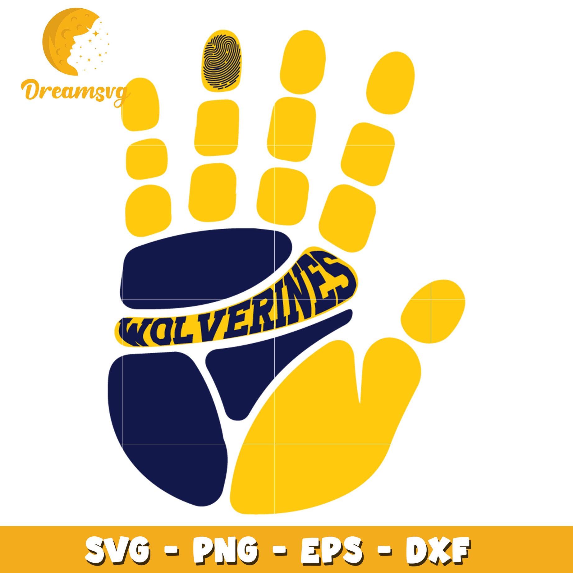 Wolverines Hand SVG PNG EPS DXF Cut File