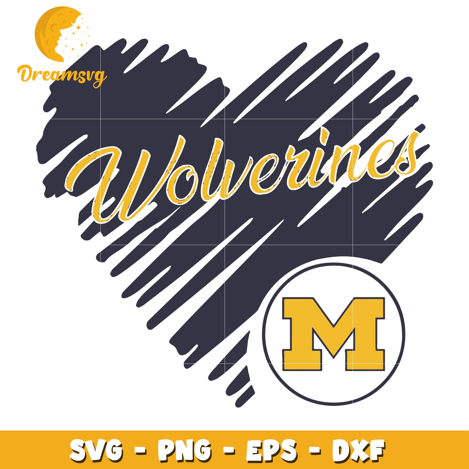 Wolverines Heart SVG PNG EPS DXF