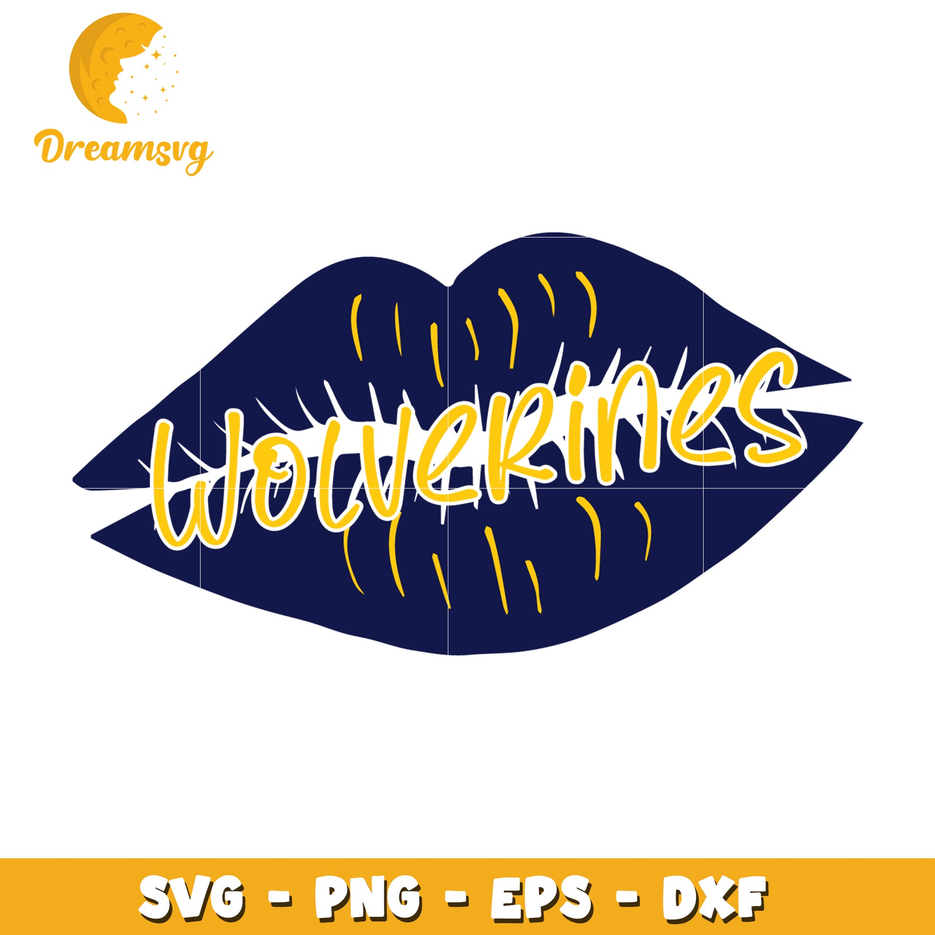 Wolverines Lips SVG Cut File