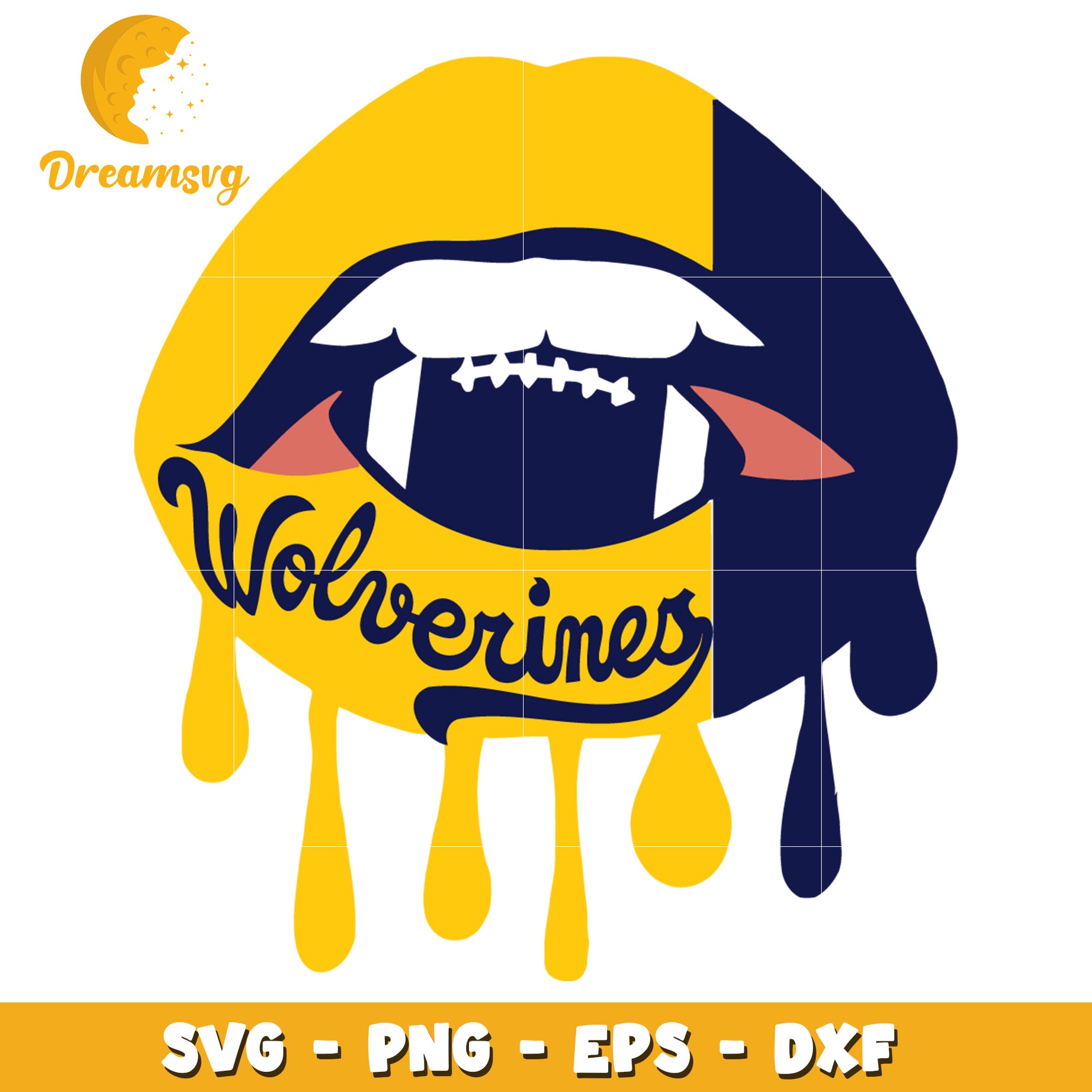 Wolverines Lips SVG PNG EPS DXF