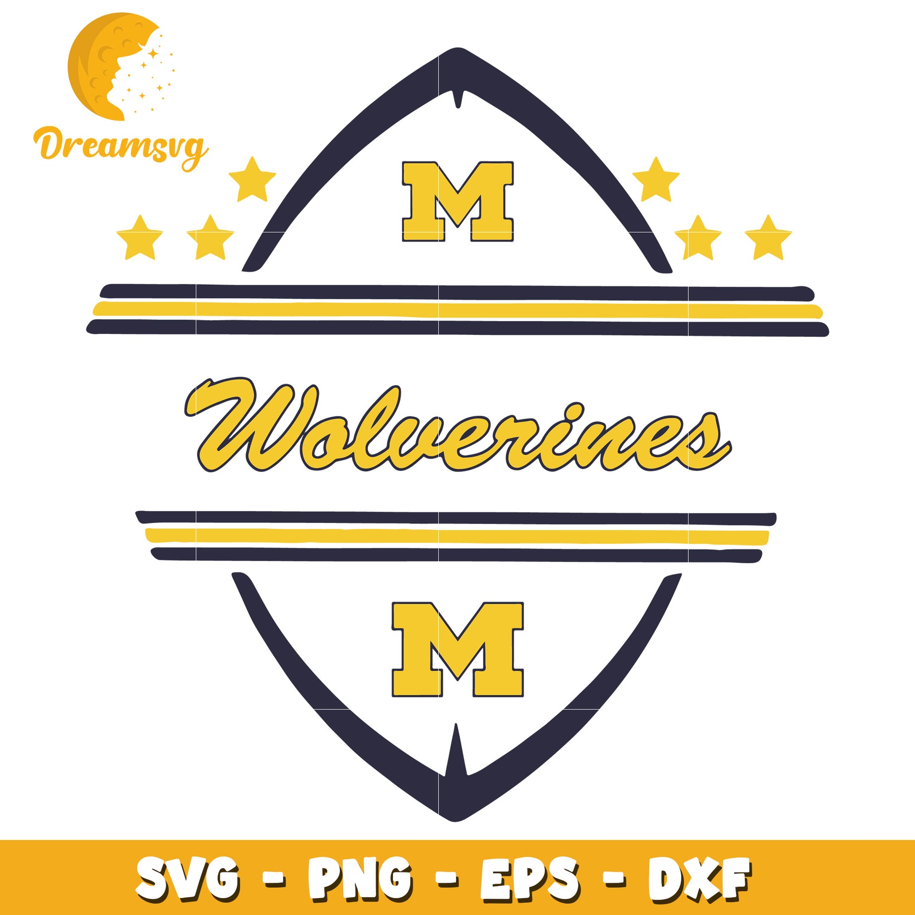 Wolverines SVG Design for Athletic Themes and Craft Projects