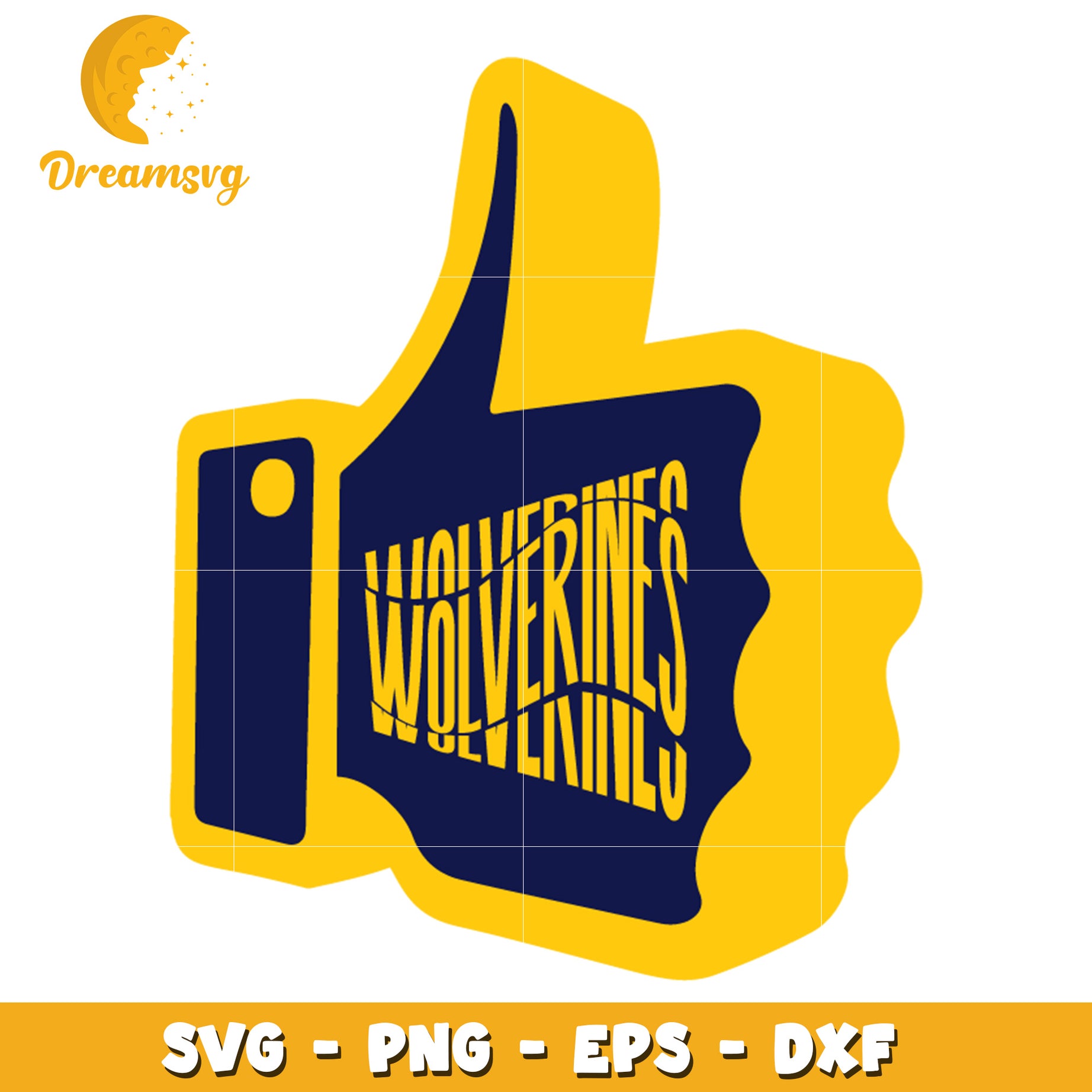 Wolverines Thumbs Up SVG PNG EPS DXF