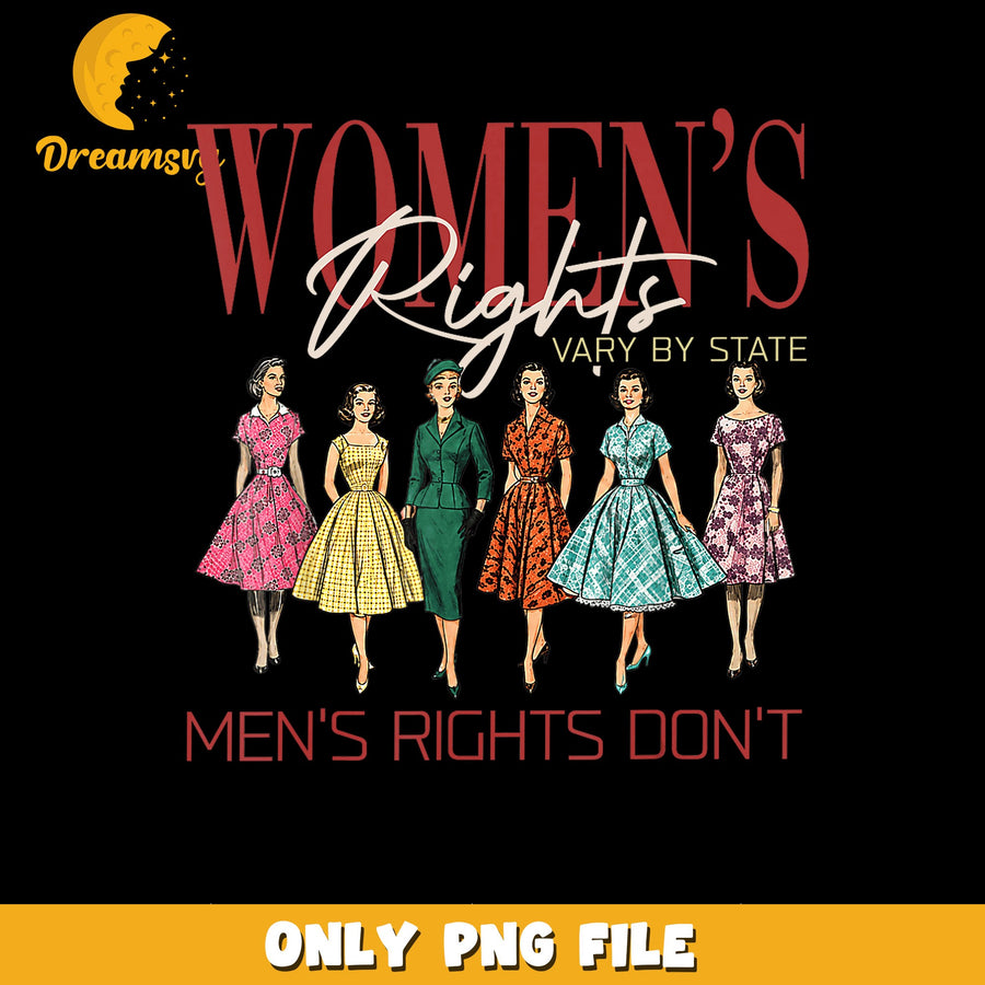 Women's Rights Vary By State Feminist PNG, Retro Women, Equality PNG