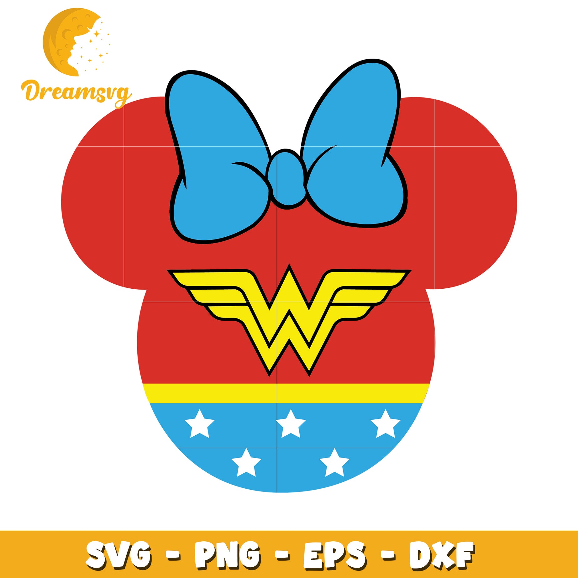 Wonder Woman Minnie Mouse Ears SVG PNG