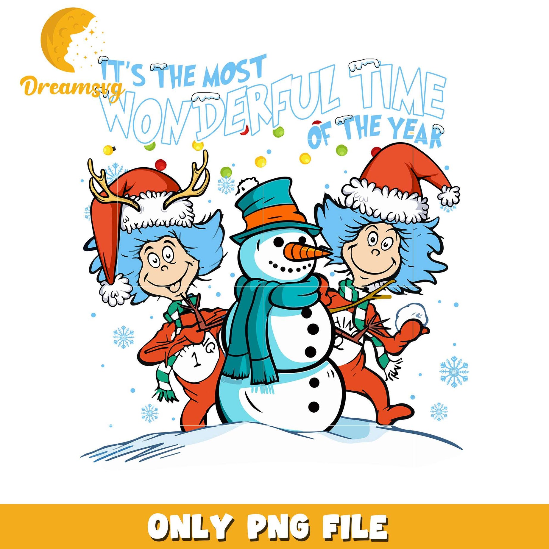 Wonderful Winter Holiday PNG featuring Snowman and Friends