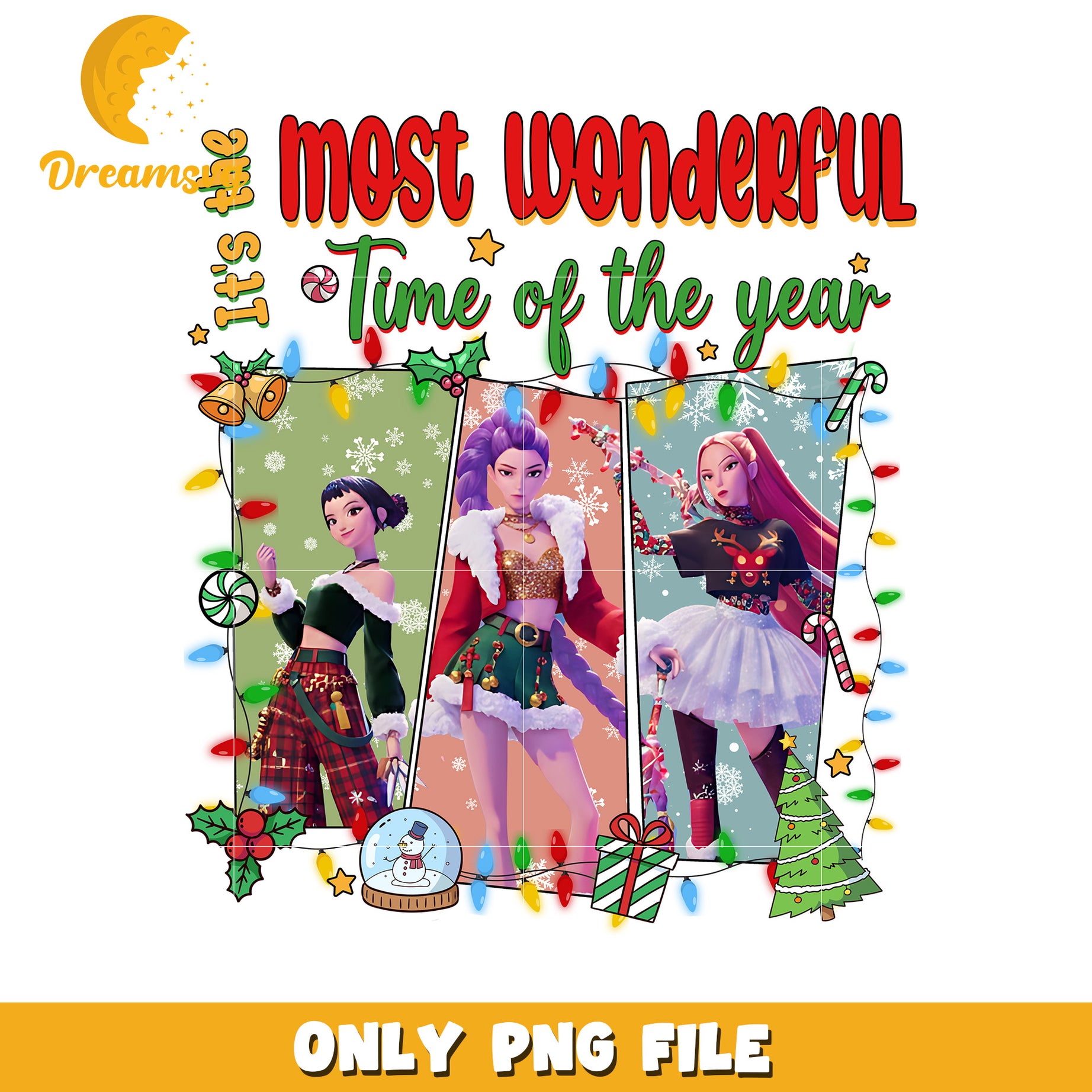 Wonderful time of the year huntrix png, christmas png, demon hunter png