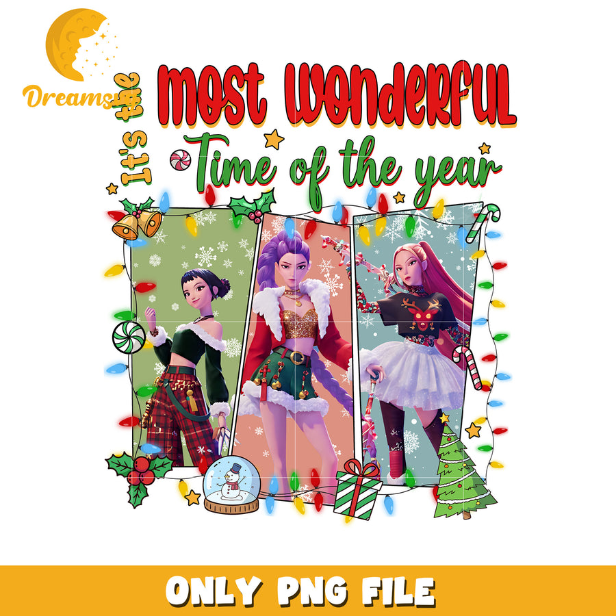 Wonderful time of the year huntrix png, christmas png, demon hunter png