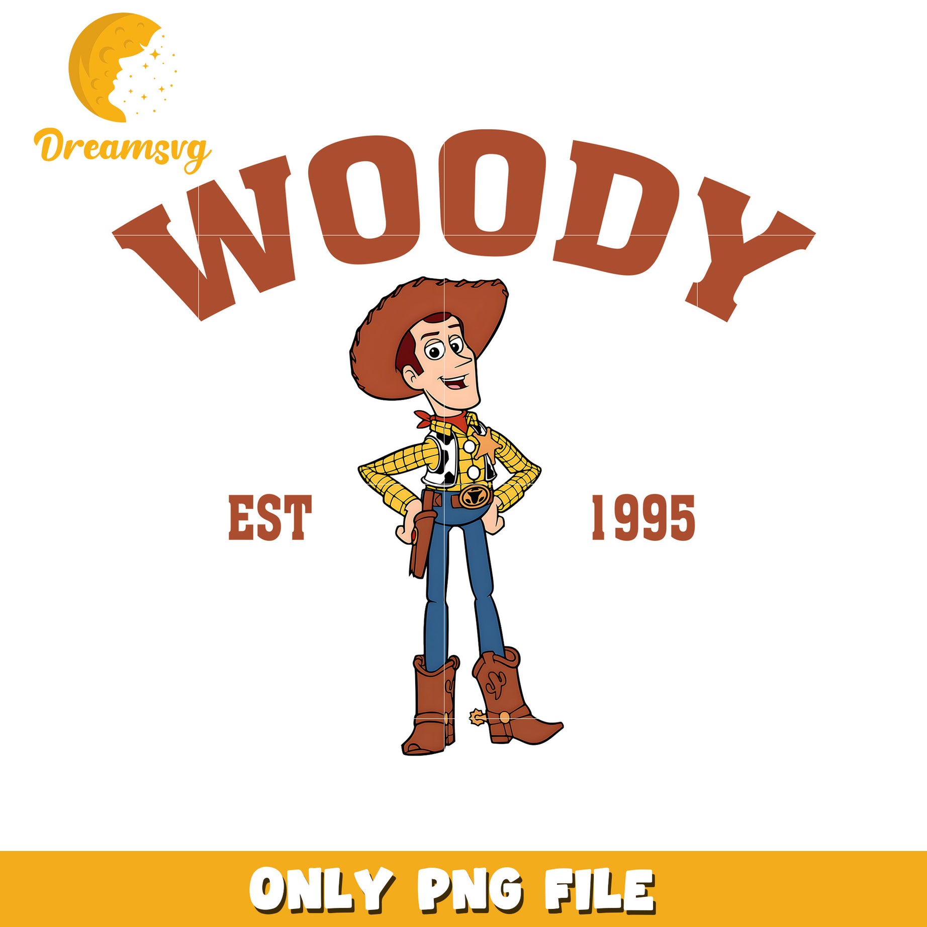 Woody Character PNG File Toy Story Vintage Design 1995