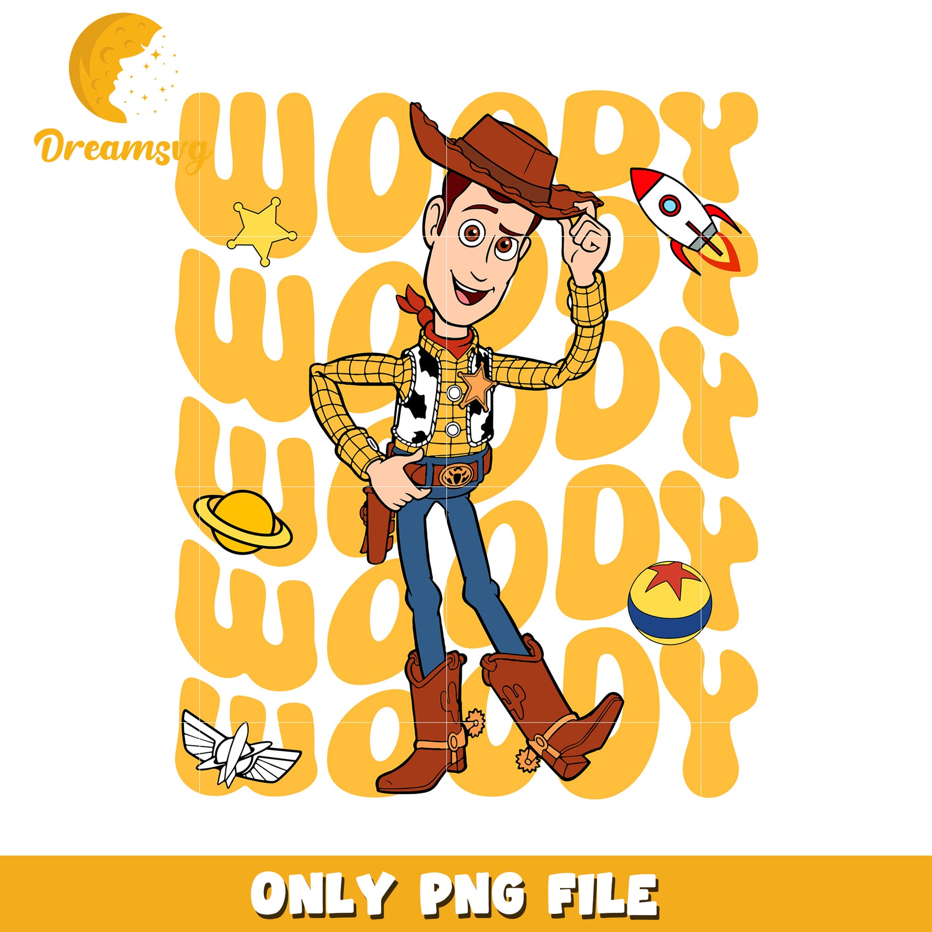 Woody PNG Sublimation Design