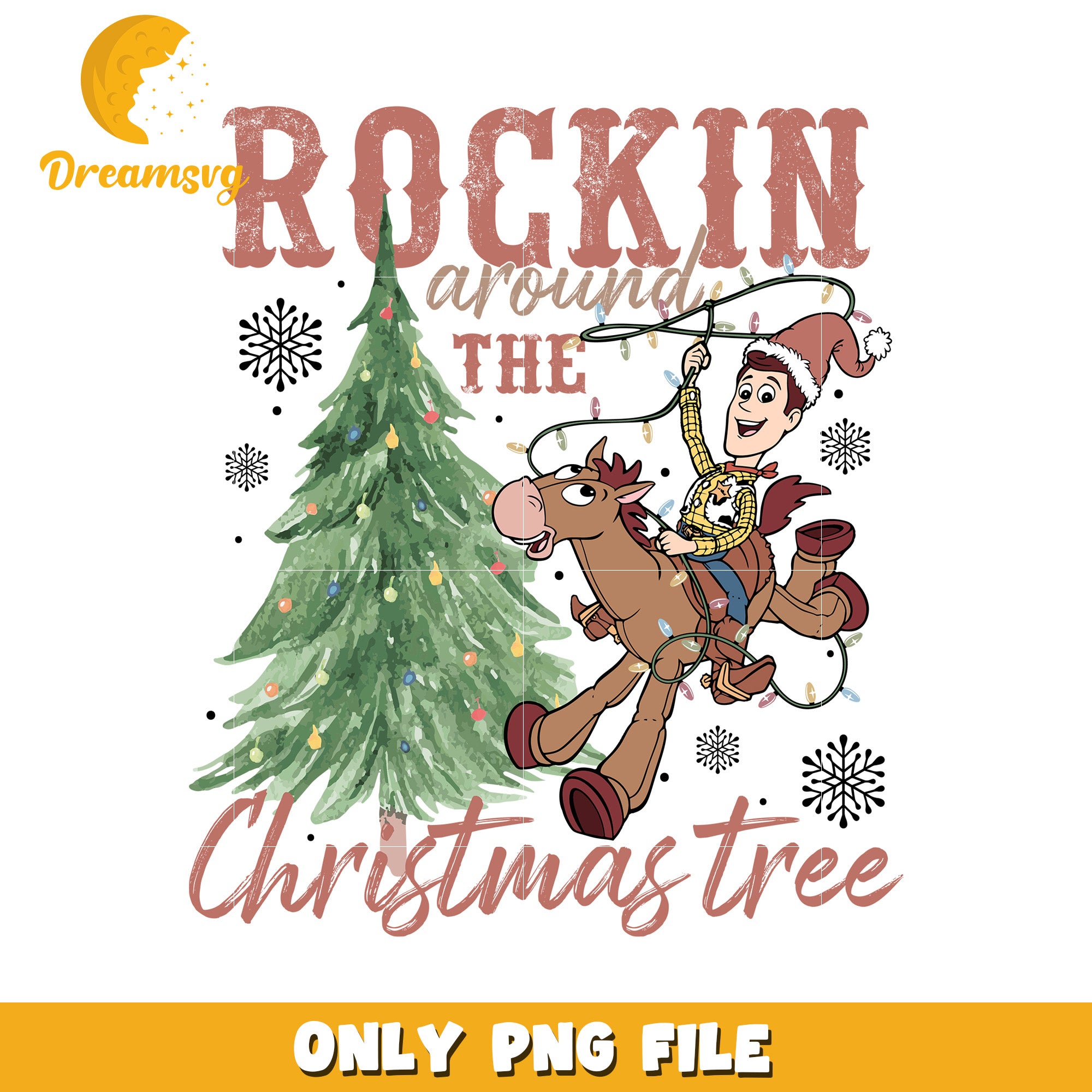 Woody riding horse png, christmas magic png, disney holiday png