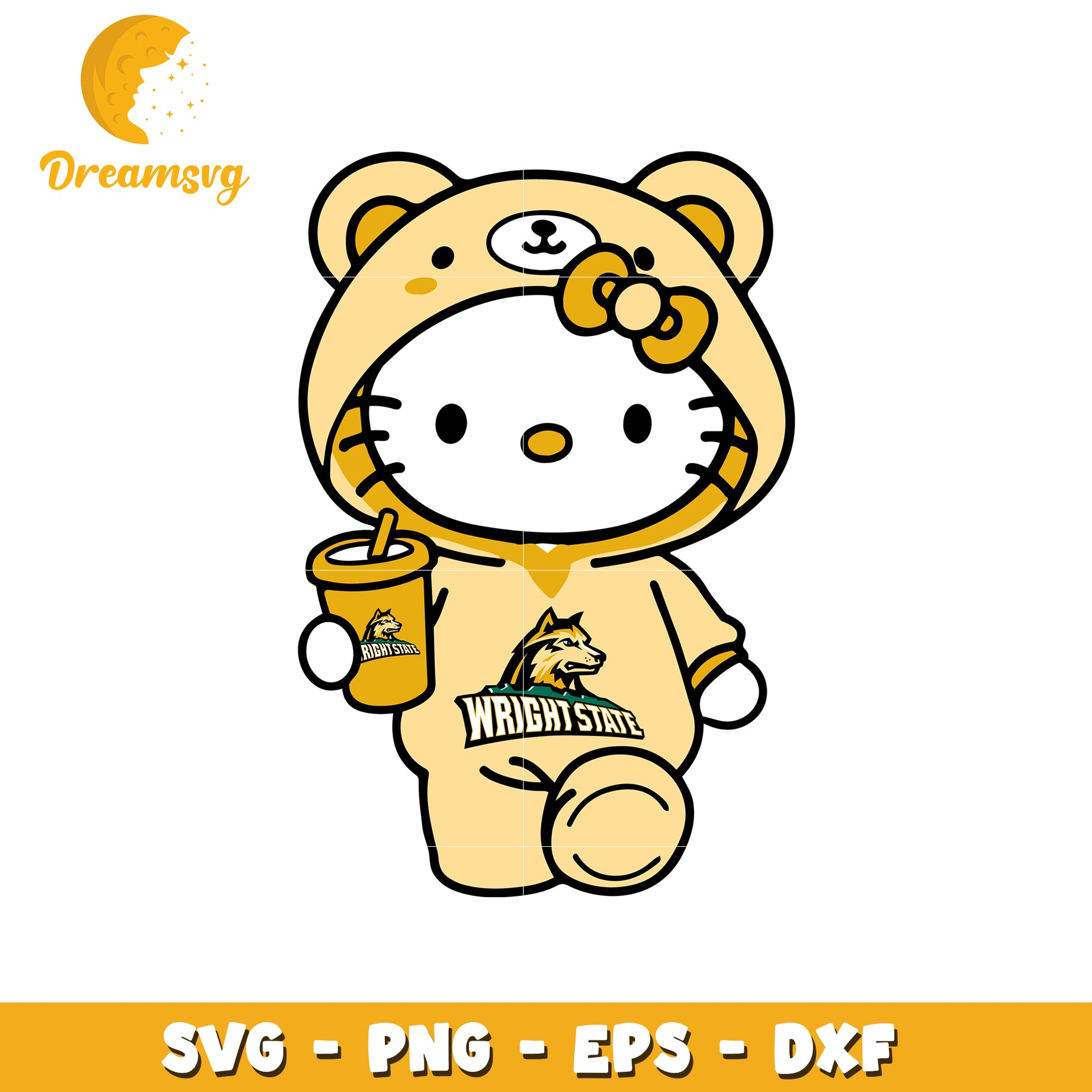 Wright State Hello Kitty SVG Design