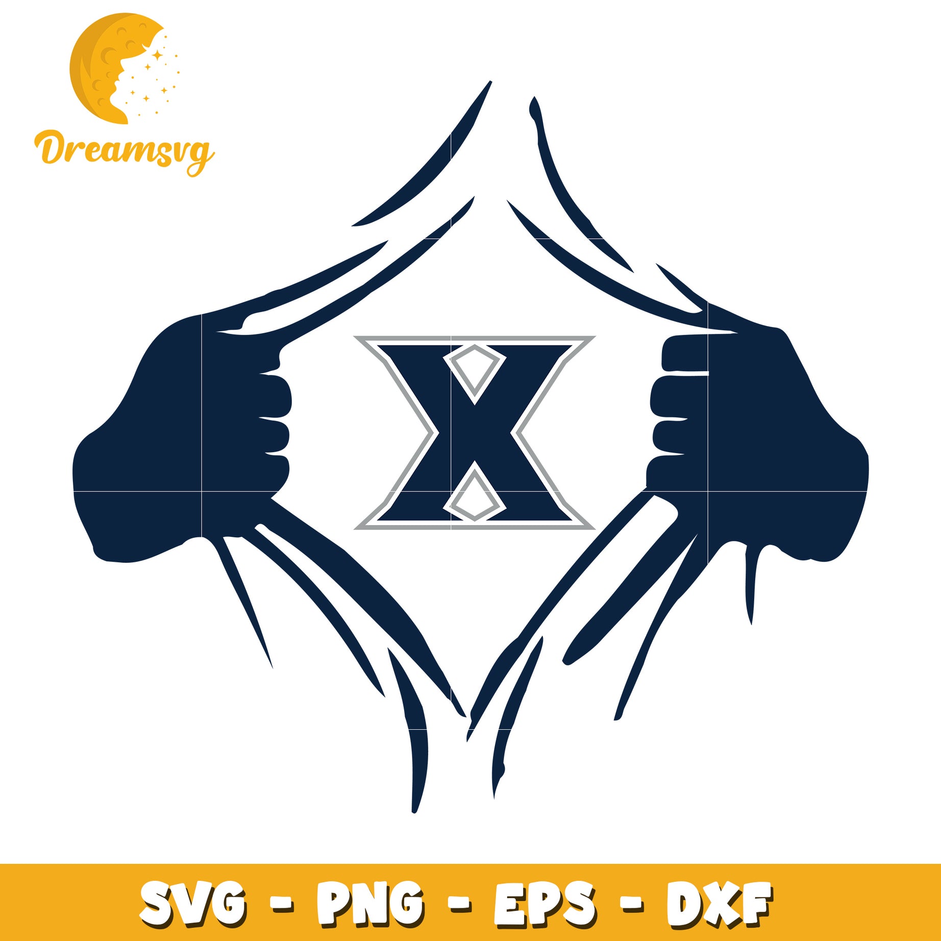 X Letter Superhero SVG PNG EPS DXF