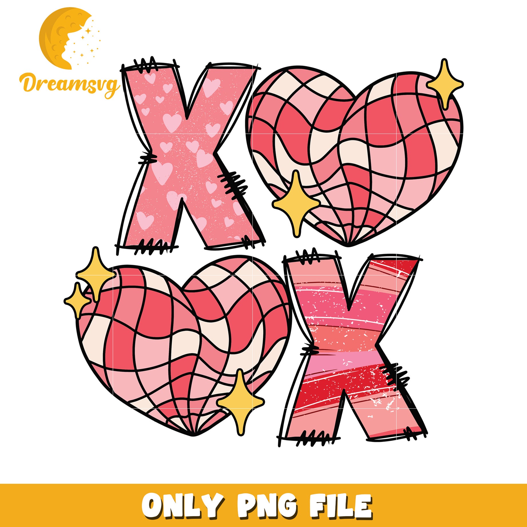 XO Valentines Day PNG Design