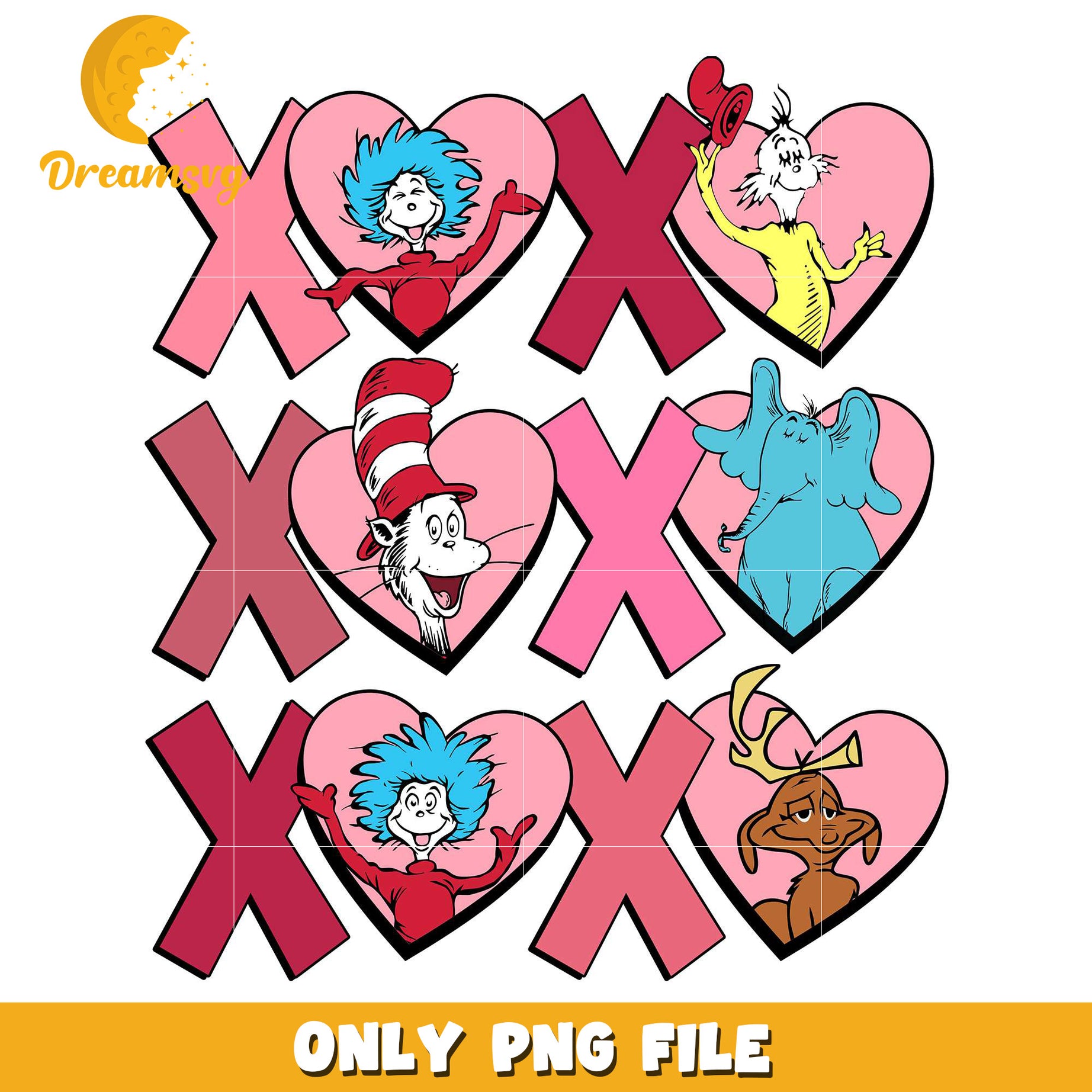 XOXO Dr.Seuss valentine png, Dr.Seuss character png, cartoon png