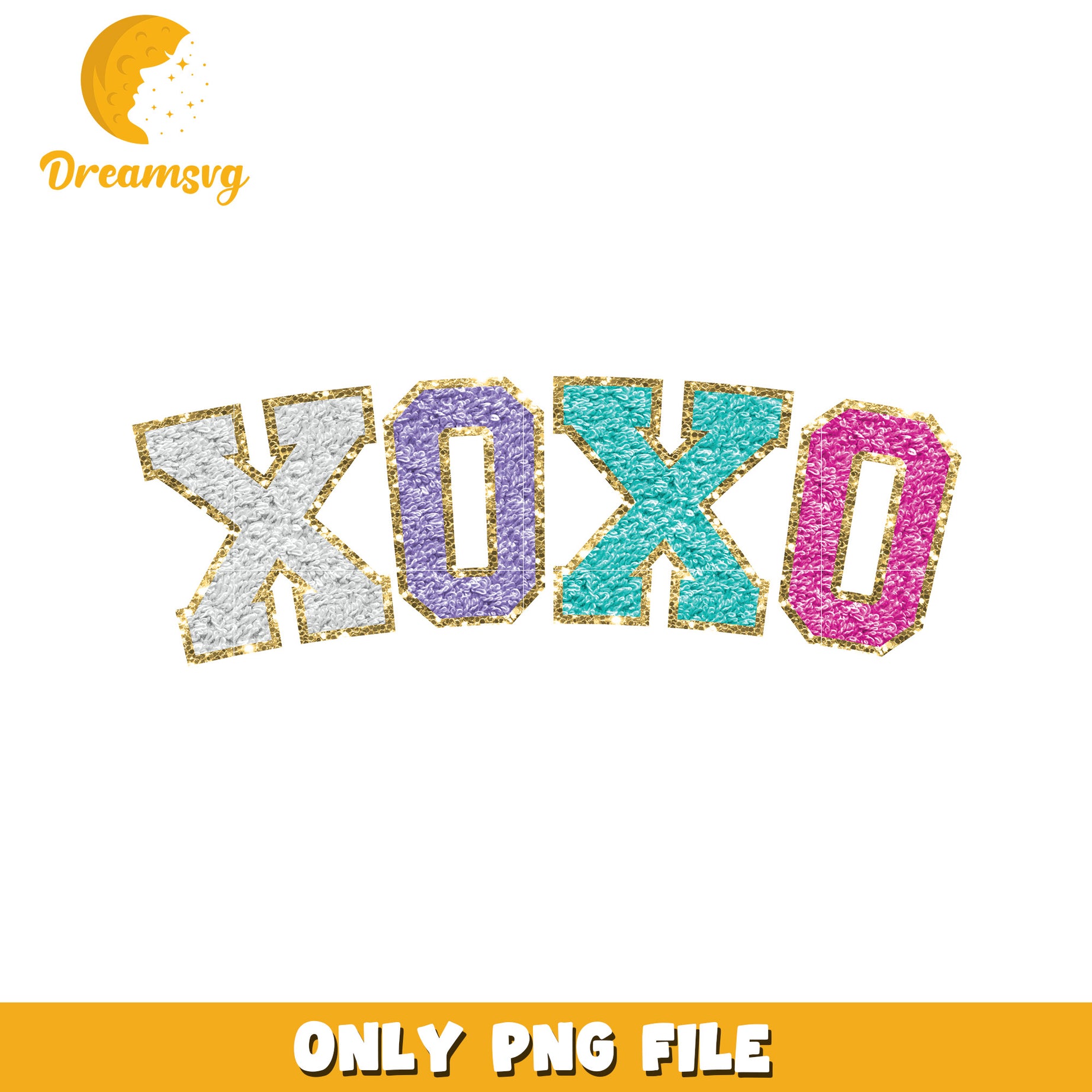 XOXO Glitter PNG Sublimation Design