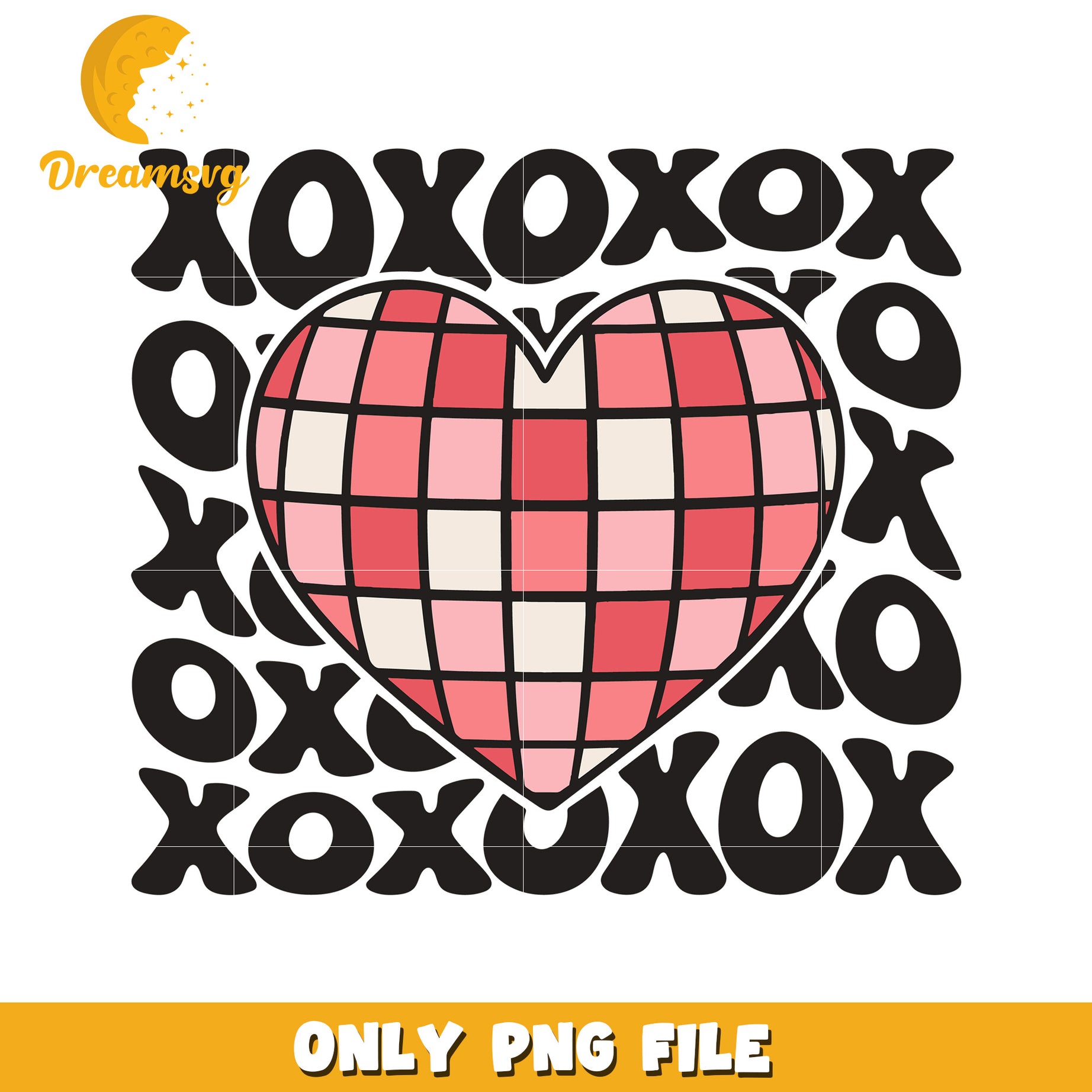 XOXO Heart PNG Valentines Day