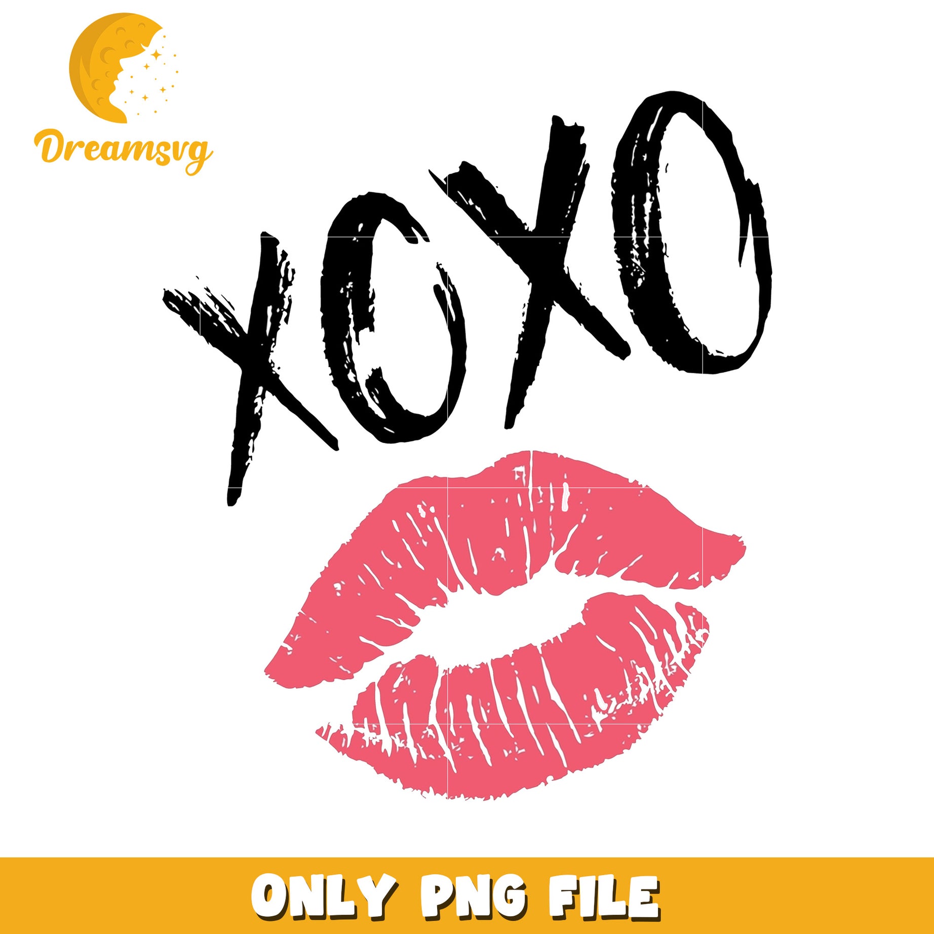 XOXO Lips PNG Kiss Graphic