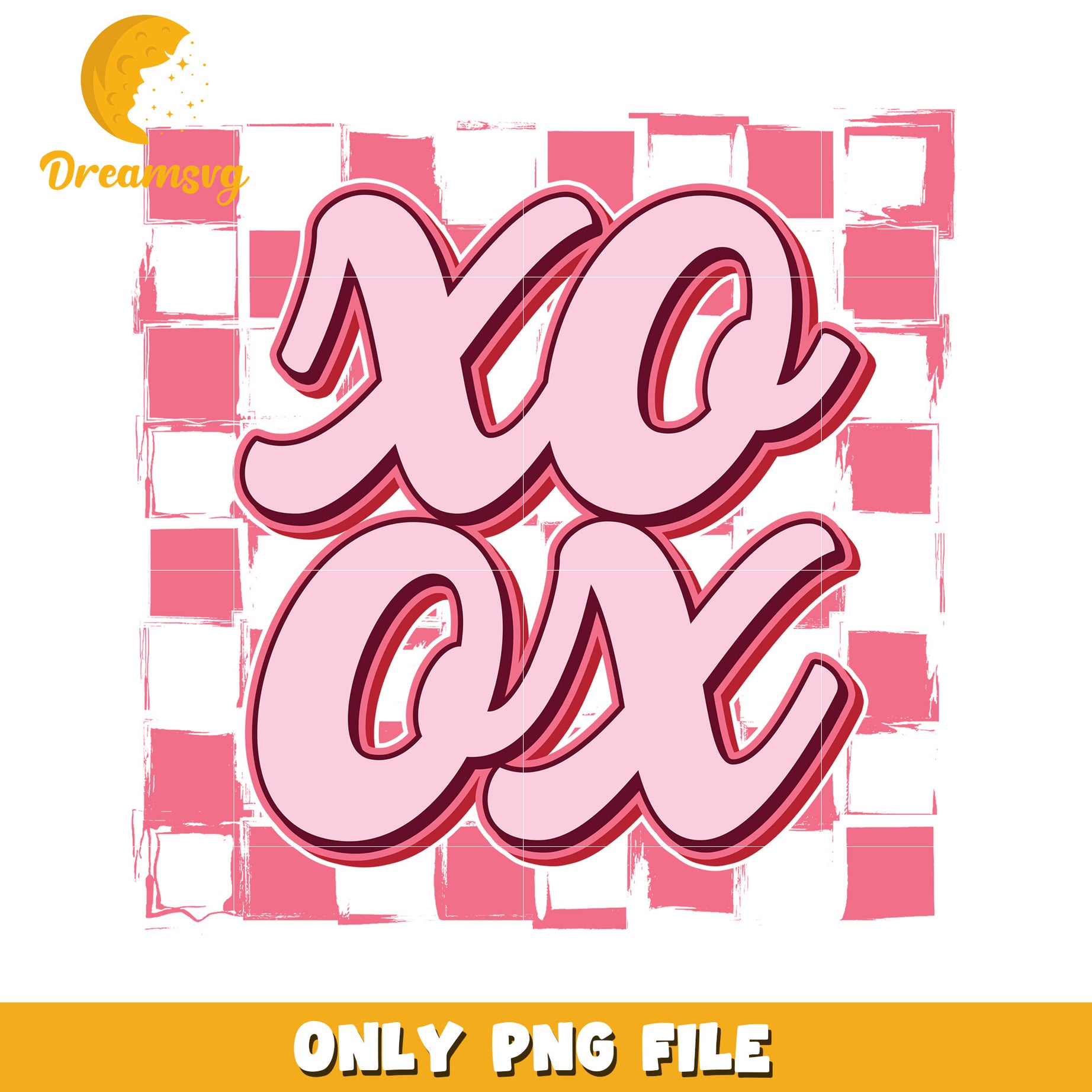 XOXO Pink PNG Valentines Design