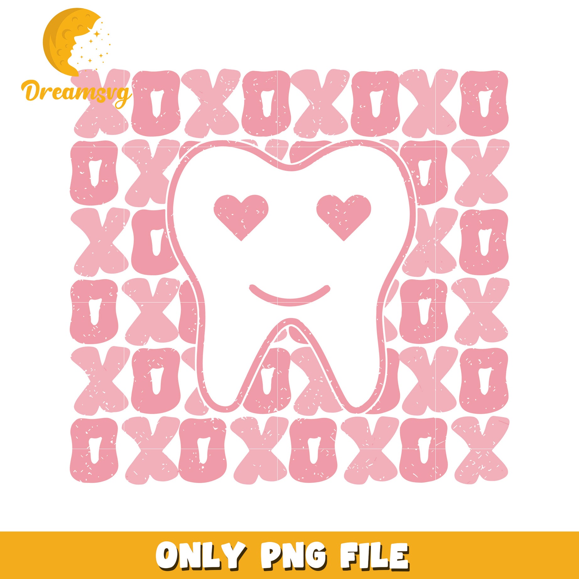 XOXO Tooth PNG Valentines Day