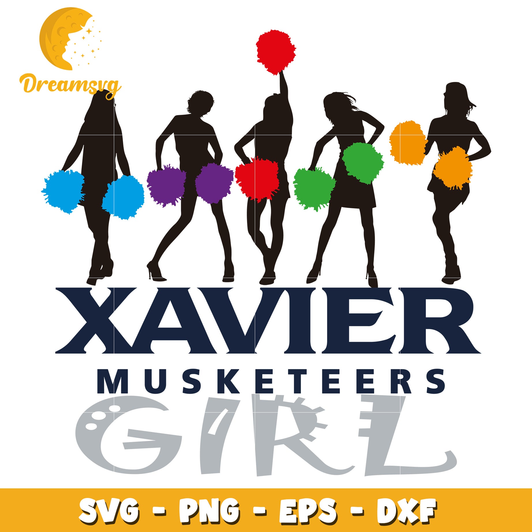 Xavier Musketeers Cheerleader SVG PNG EPS DXF