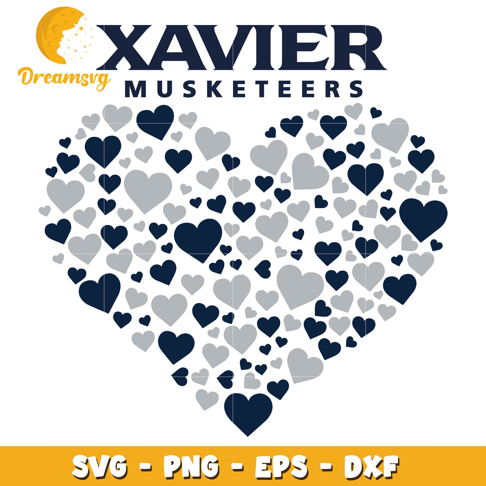 Xavier Musketeers Heart SVG Cut File