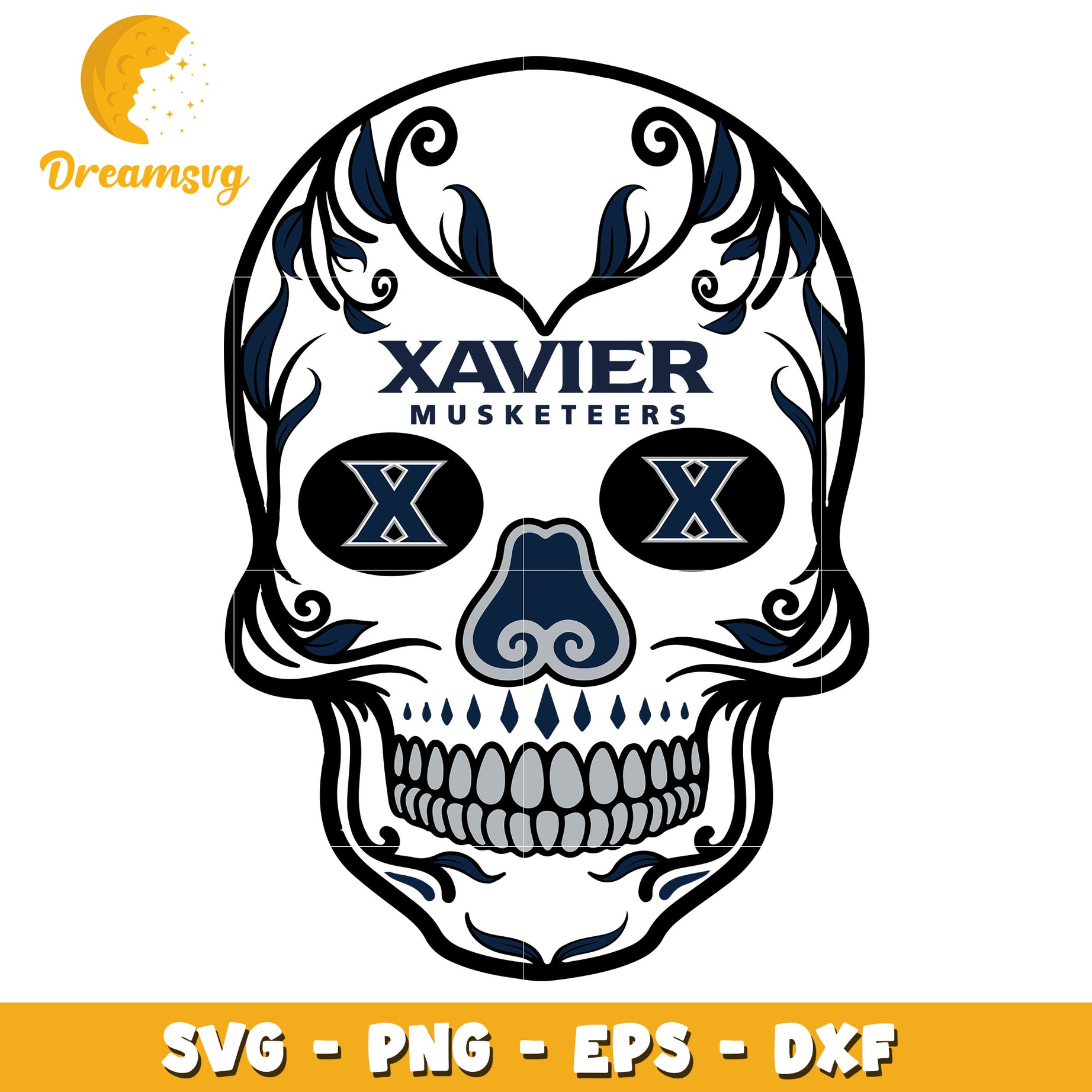 Xavier Musketeers Sugar Skull SVG PNG EPS DXF